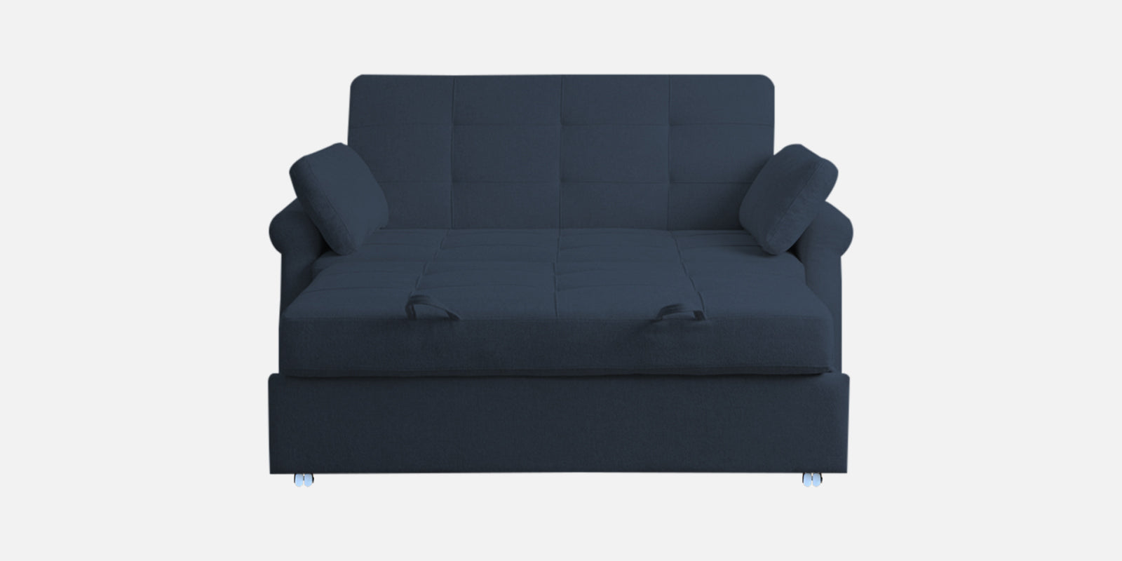 Fornia Fabric 2 Seater Pull Out Sofa Cum Bed In Denim Blue Colour - Febonic Living
