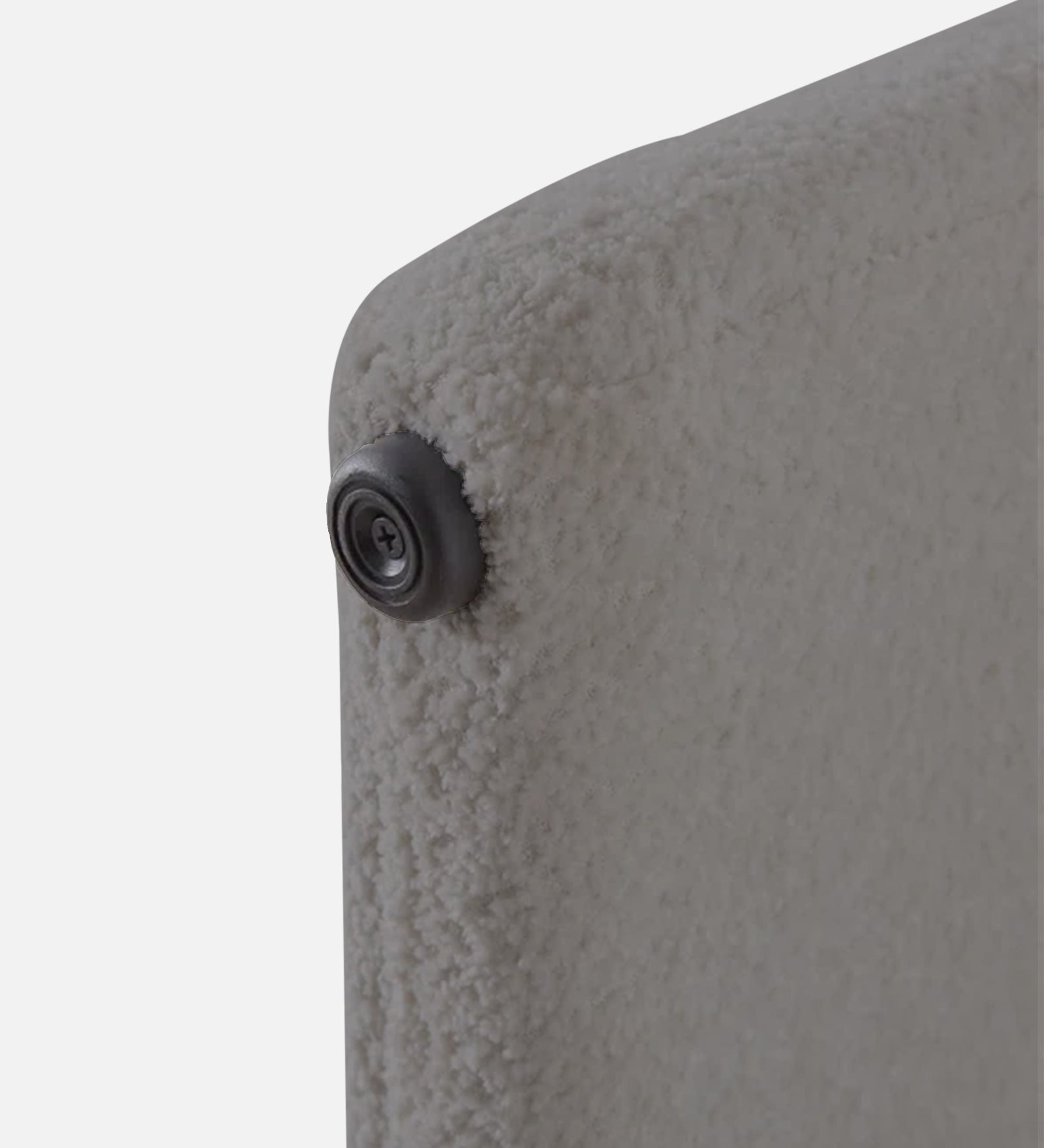 Olive Boucle Foot Stool In Swedan Gary Colour - Febonic Living