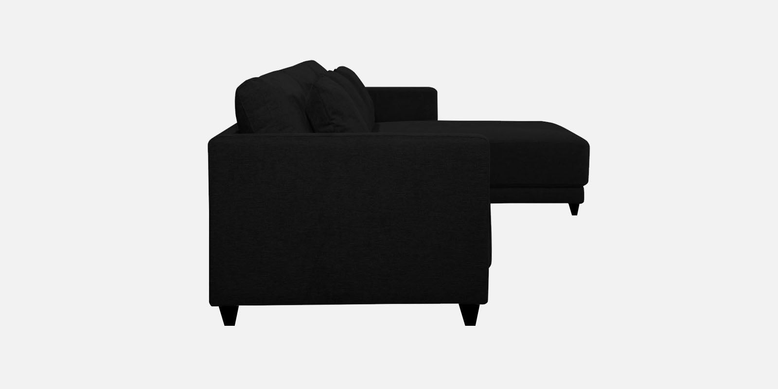 Kera Fabric LHS Sectional Sofa (3+Lounger) In Zed Black Colour - Febonic Living