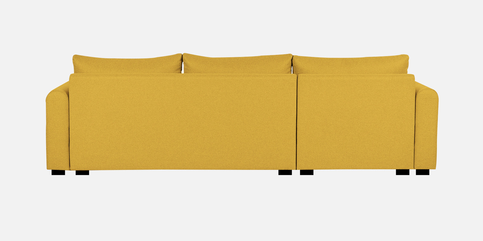 Sigma Fabric RHS Sectional Sofa (3+Lounger) In Bold Yellow Colour - Febonic Living