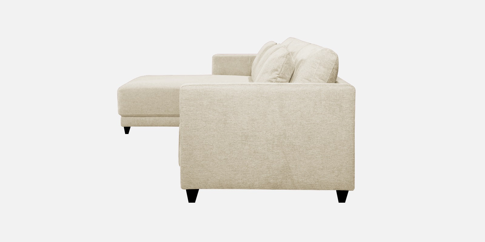 Kera Fabric RHS Sectional Sofa (3+Lounger) In Ivory Cream Colour - Febonic Living