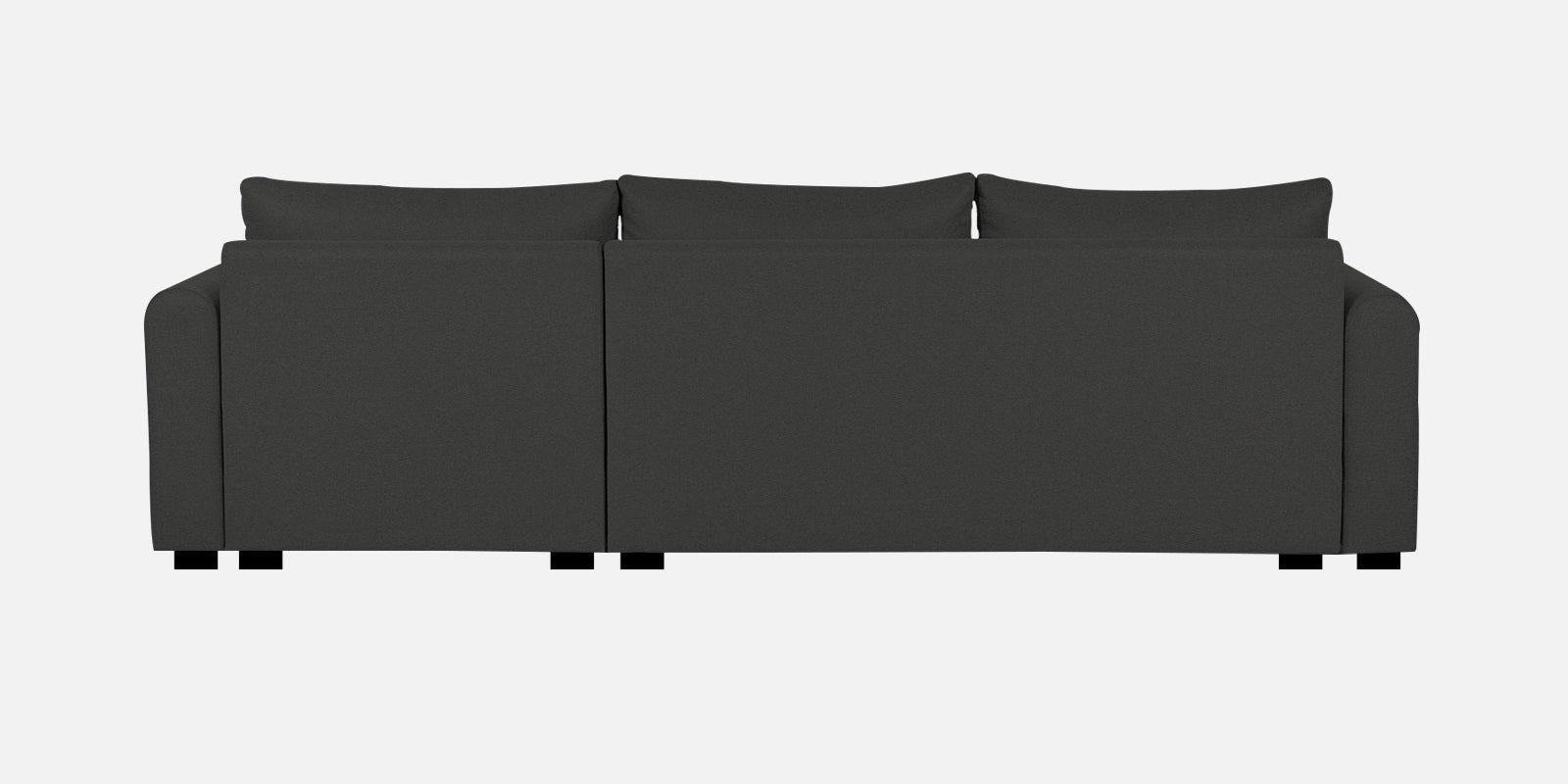 Sigma Fabric LHS Sectional Sofa (3+Lounger) In Charcoal Grey Colour - Febonic Living