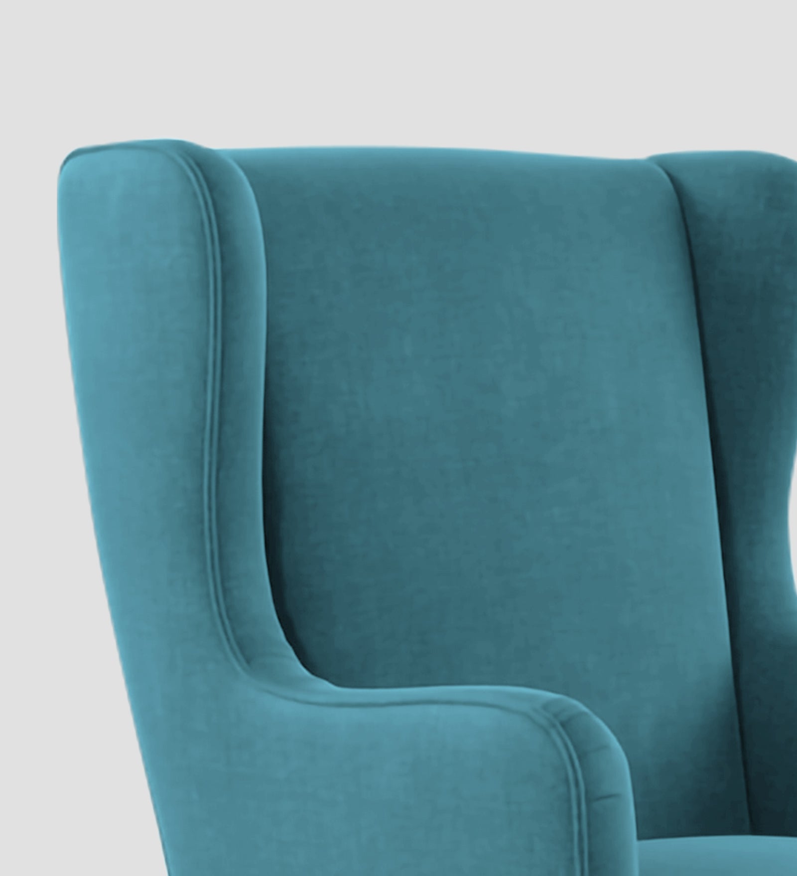 Suri Velvet Wing Chair In Aqua Blue Colour - Febonic Living