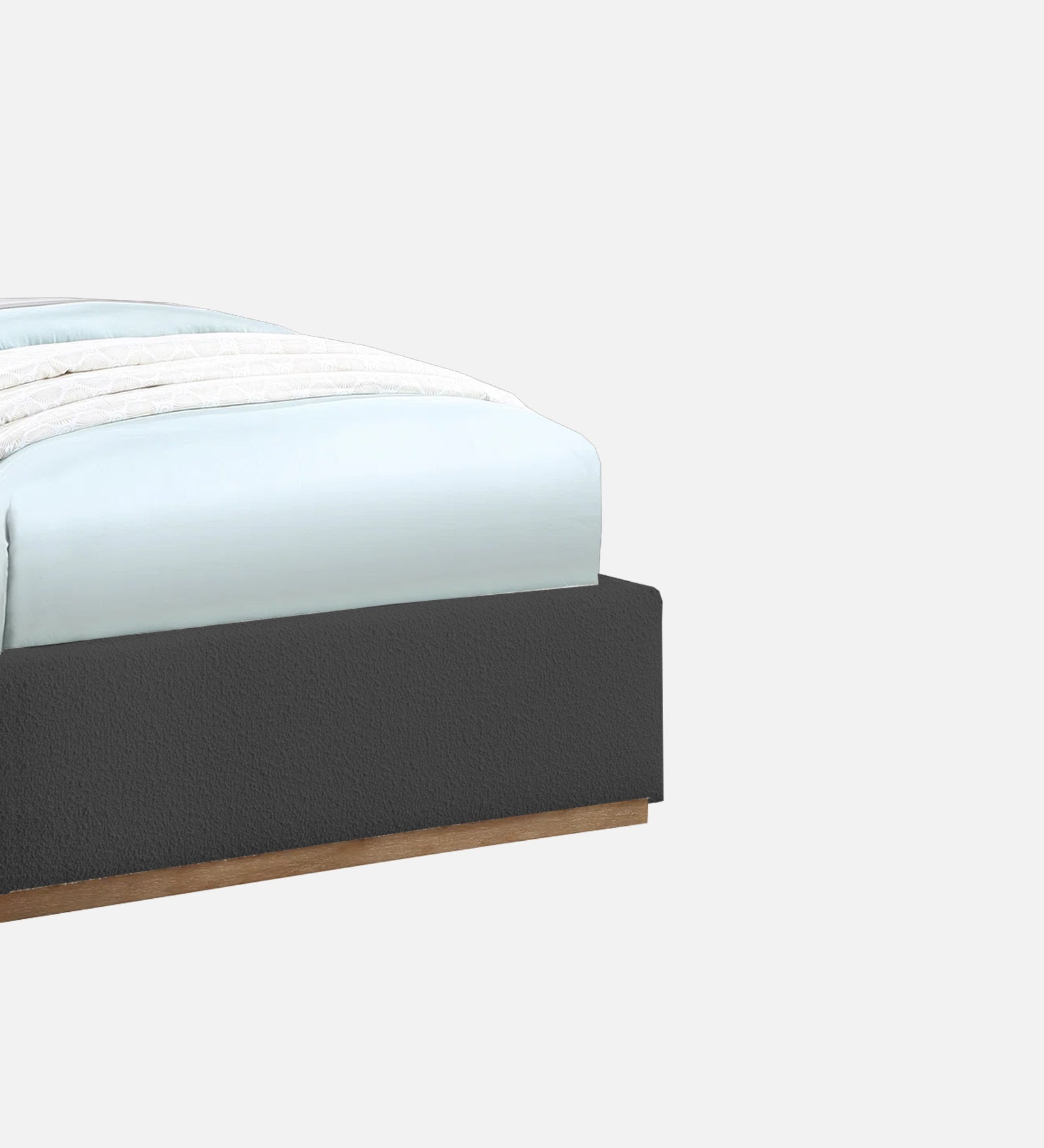 Eddy Boucle Fabric Single Bed in Lava Grey - Febonic Living