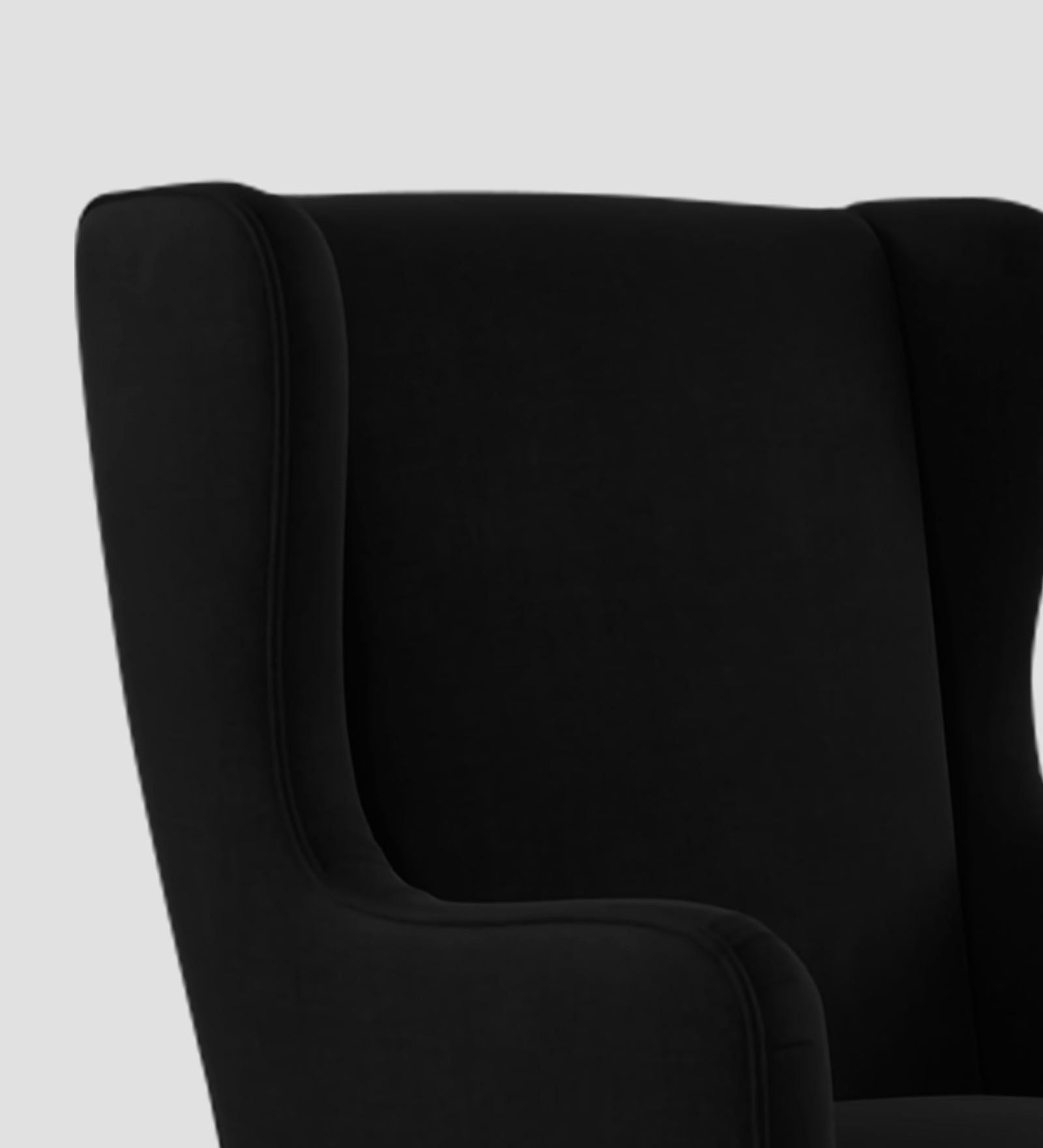 Suri Velvet Wing Chair In Adam Black Colour - Febonic Living
