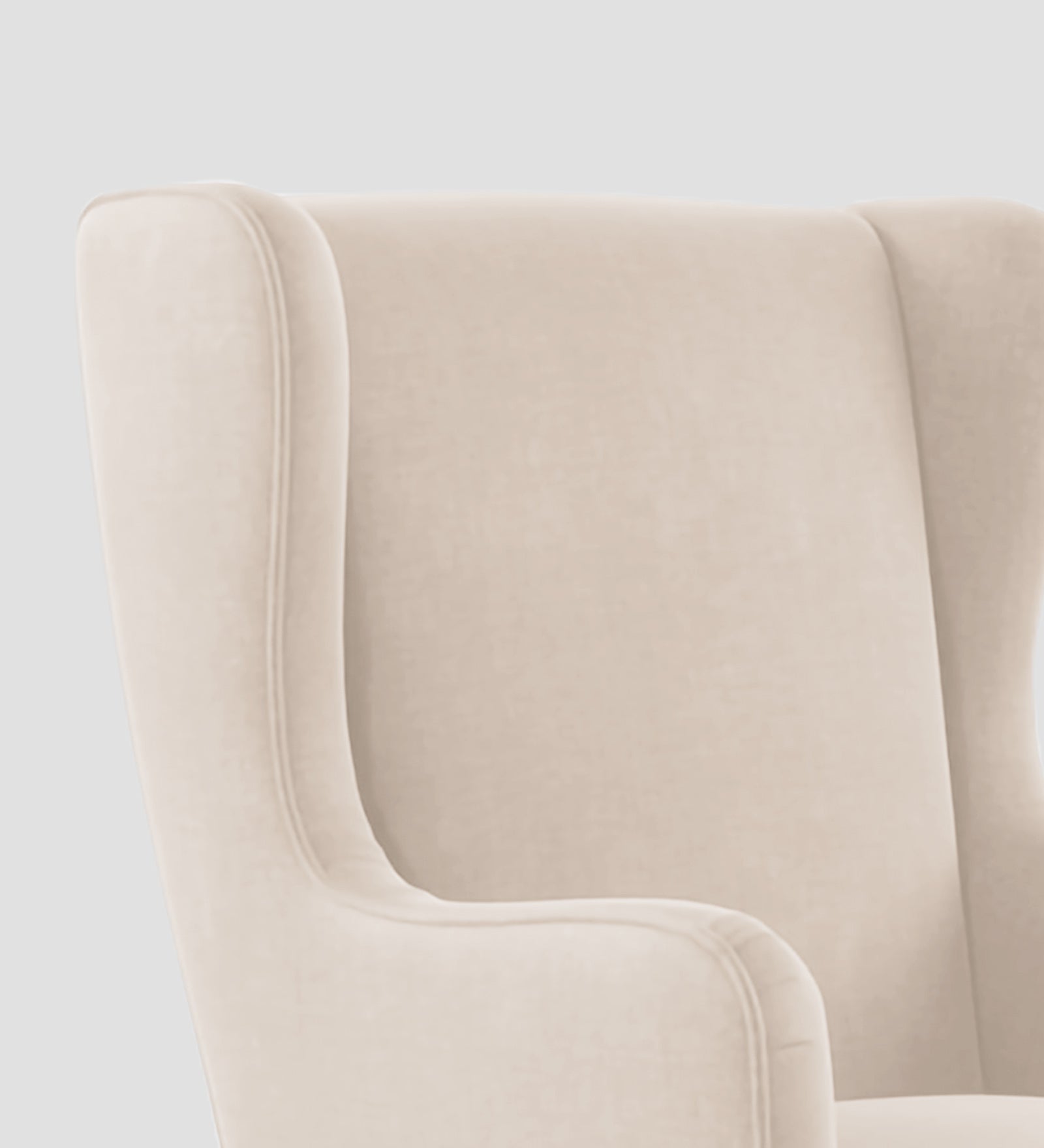 Suri Velvet Wing Chair In Camel Beige Colour - Febonic Living