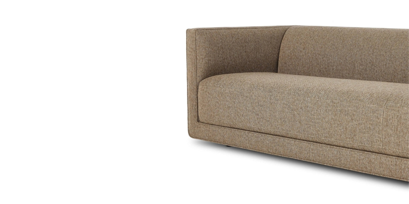 Castle Jute Fabric 3 Seater Sofa In Caspa Brown Colour - Febonic Living