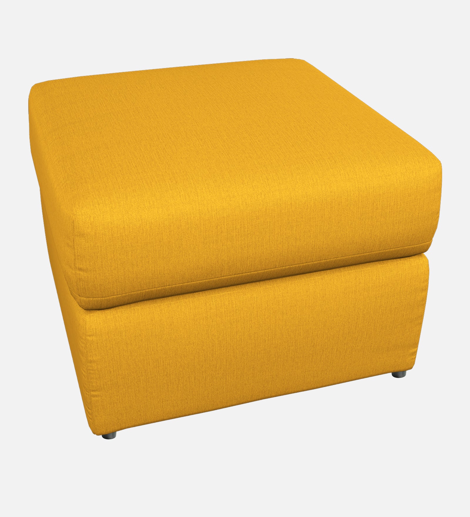 Penny Fabric Ottoman In Bold Yellow Colour With Storage - Febonic Living