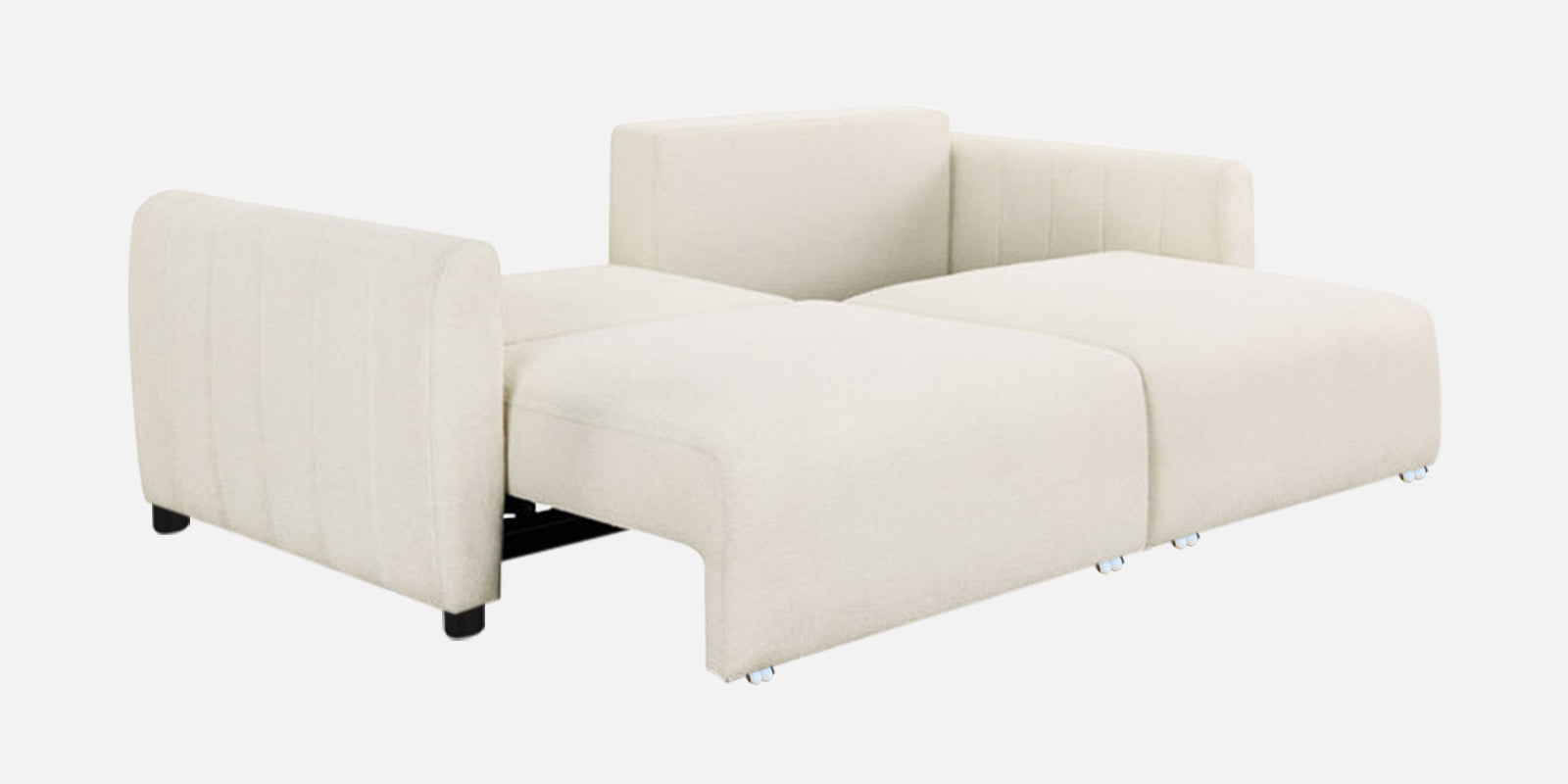 Vima Fabric 3 Seater Pull Out Sofa Cum Bed In Ivory Cream Colour - Febonic Living