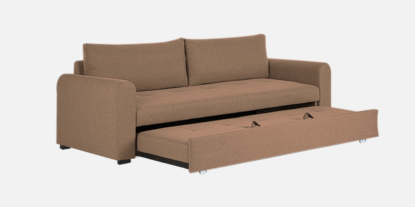 Sigma Fabric 3 Seater Pull Out Sofa Cum Bed In Cosmic Beige Colour - Febonic Living