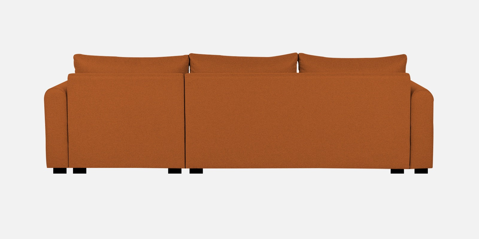Sigma Fabric LHS Sectional Sofa (3+Lounger) In Vivid Orange Colour - Febonic Living