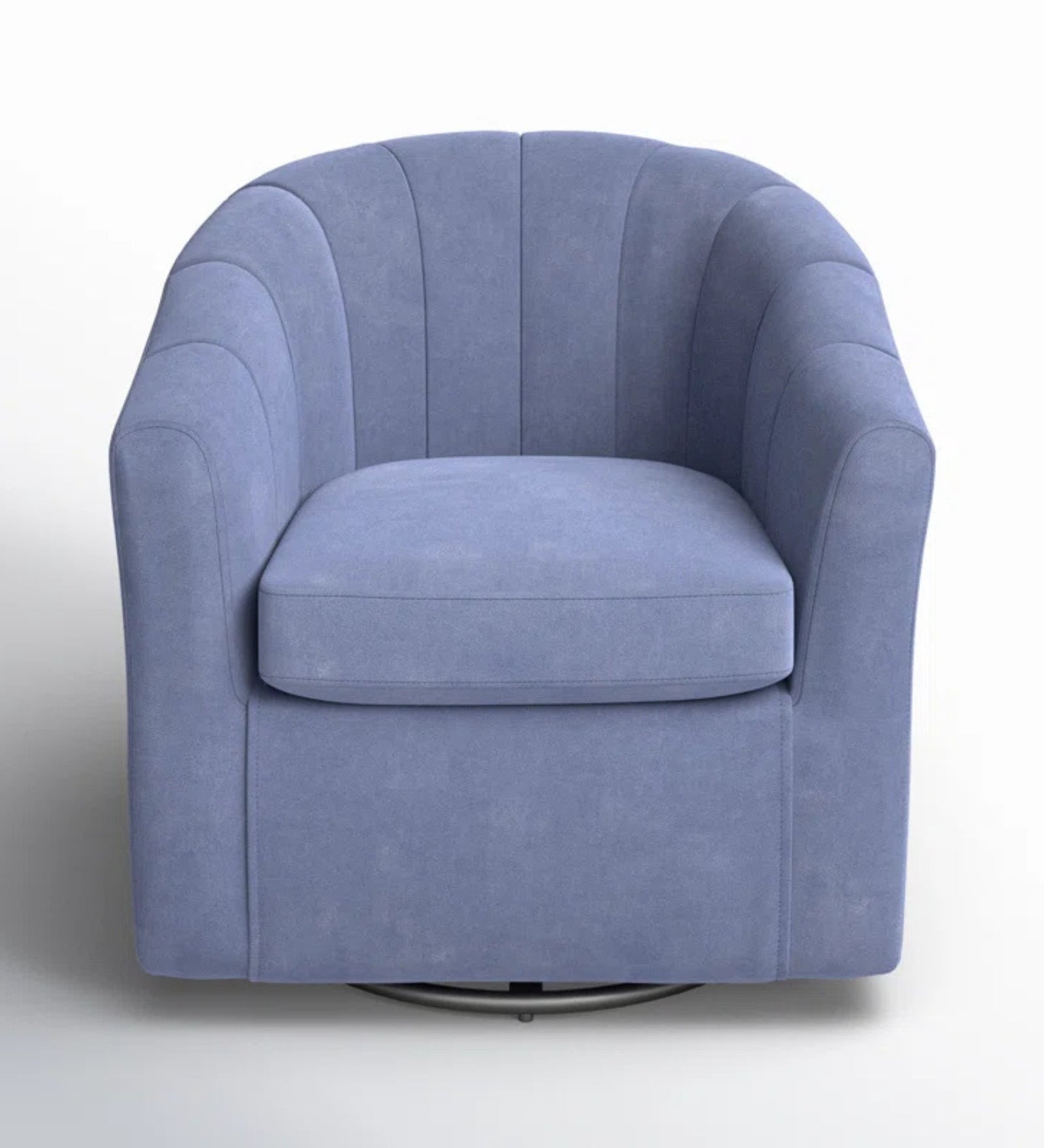 Cody Velvet Swivel Chair in Blue Colour