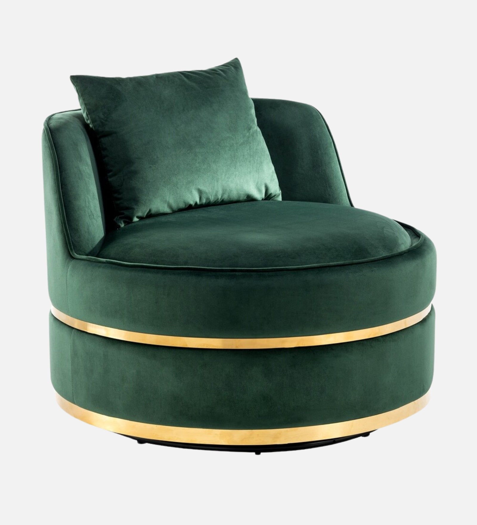 Winky Velvet Swivel Chair In Amazon Green Colour - Febonic Living