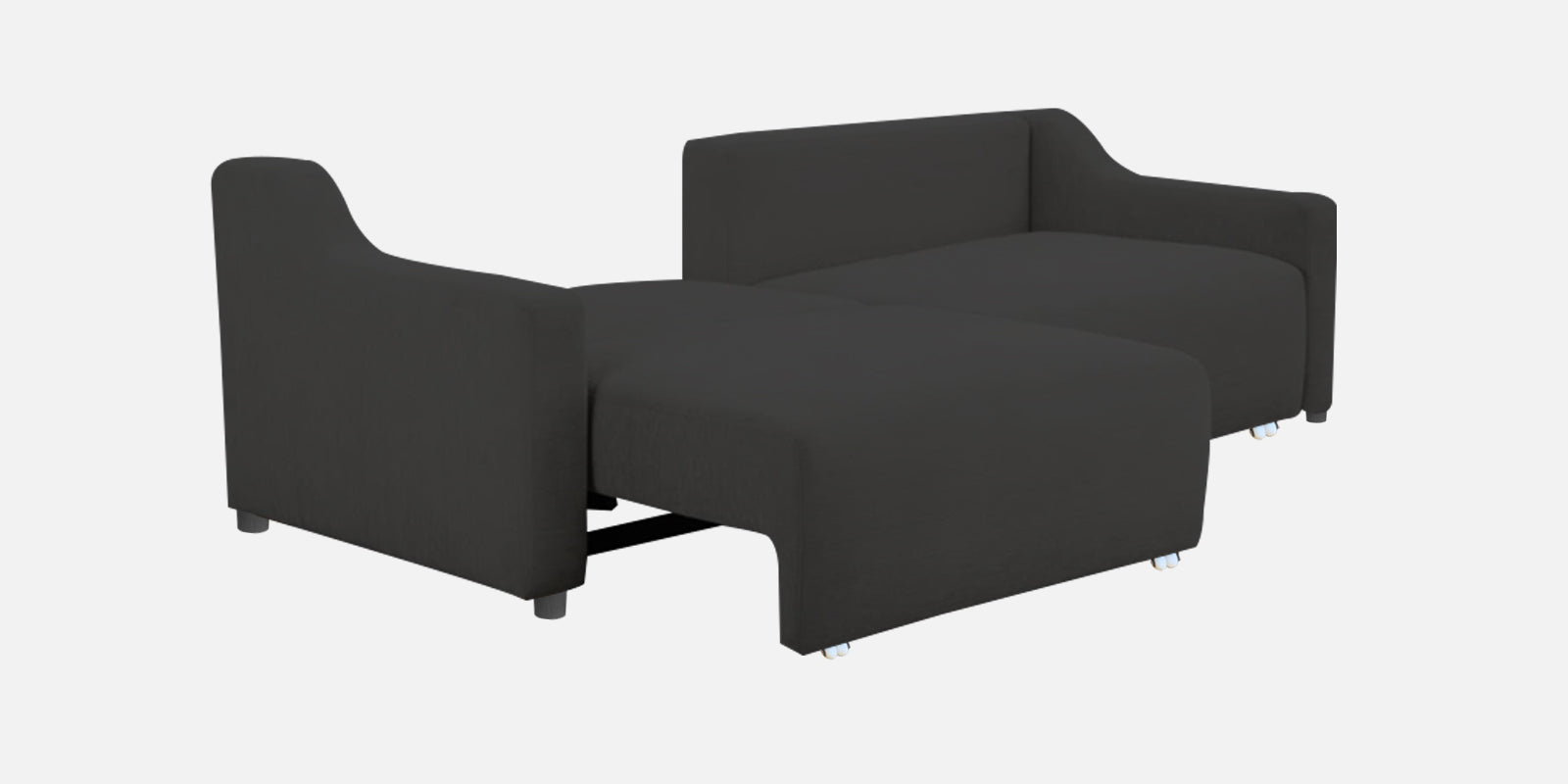 Gabby Fabric 3 Seater Pull Out Sofa Cum Bed In Charcoal Grey Colour - Febonic Living