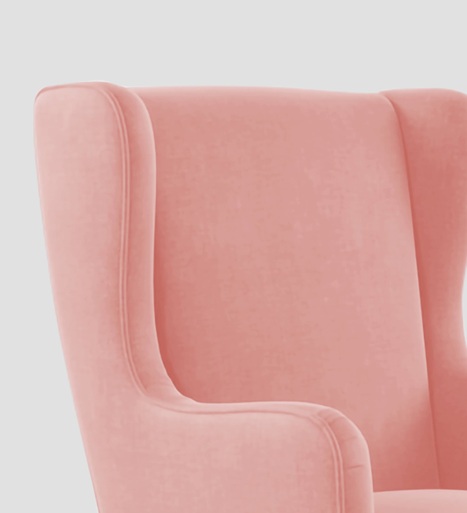 Suri Velvet Wing Chair In Millennial Pink Colour - Febonic Living