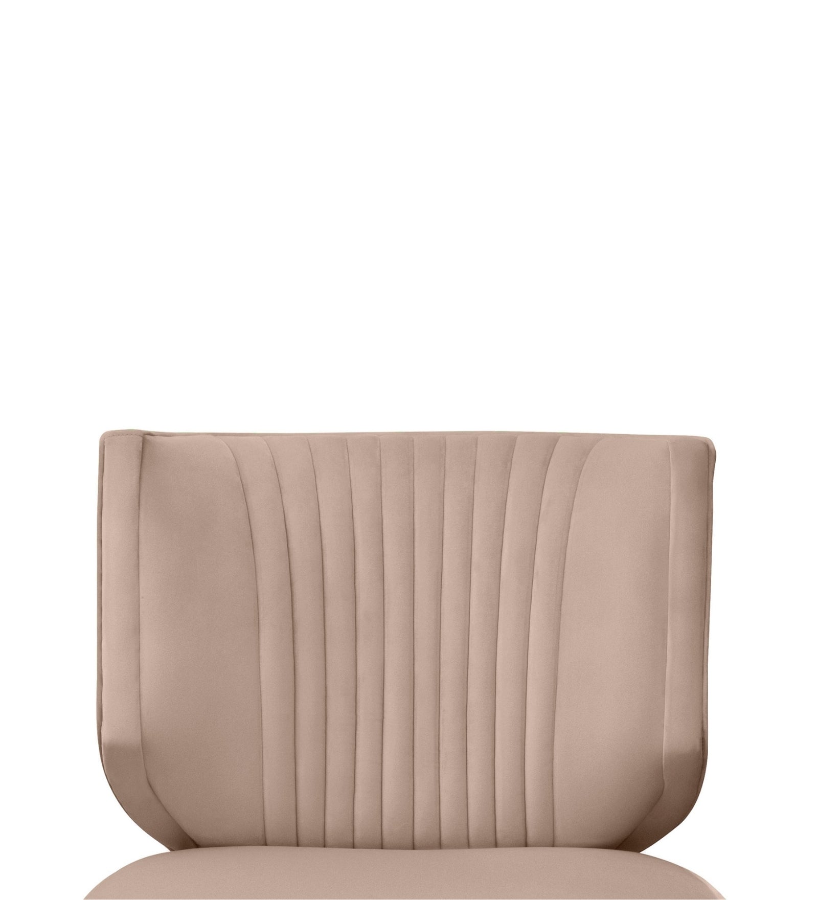 Robby Velvet Slipper Chair in Camel Beige Colour - Febonic Living