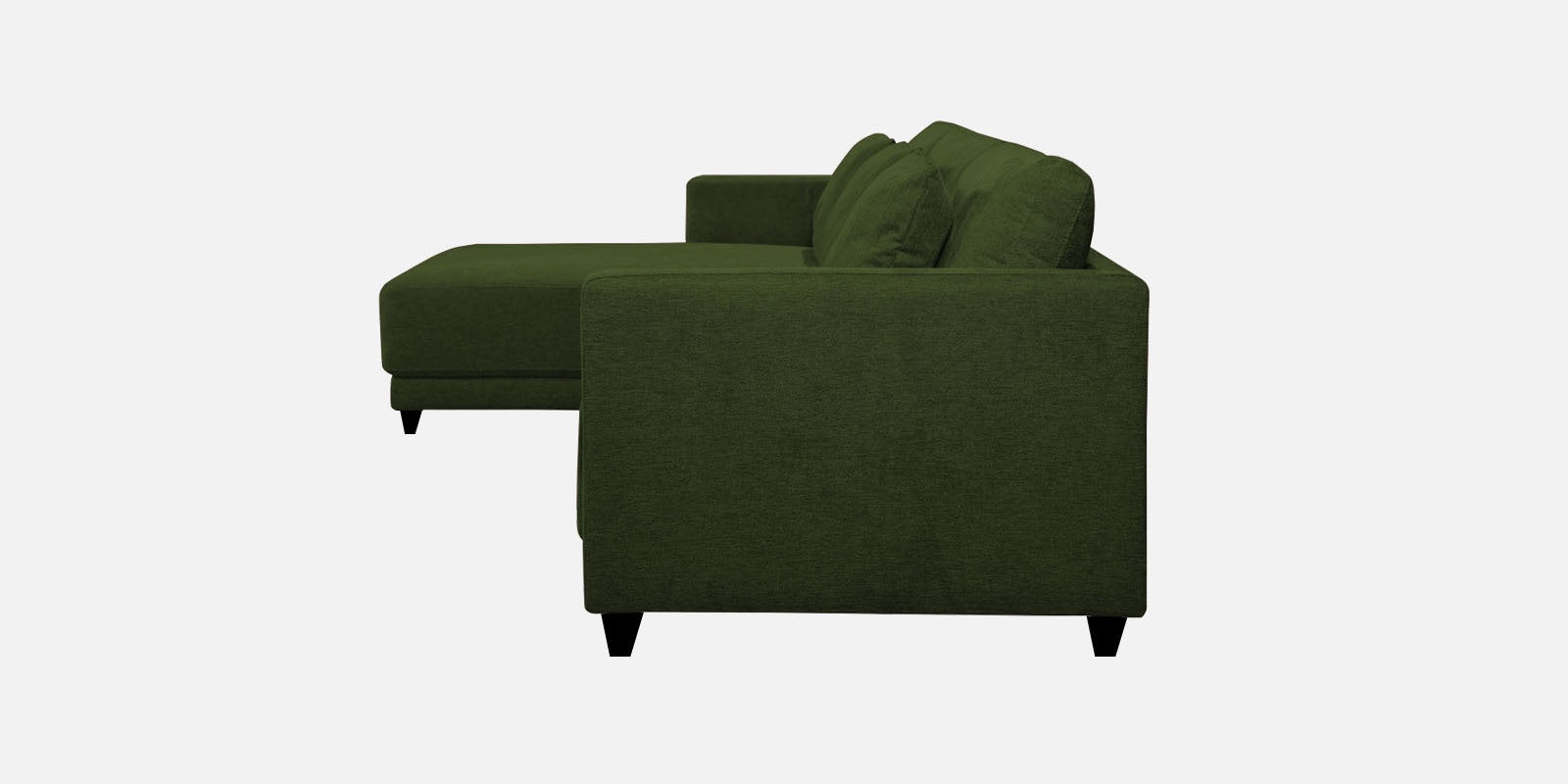Kera Fabric RHS Sectional Sofa (3+Lounger) In Olive Green Colour - Febonic Living