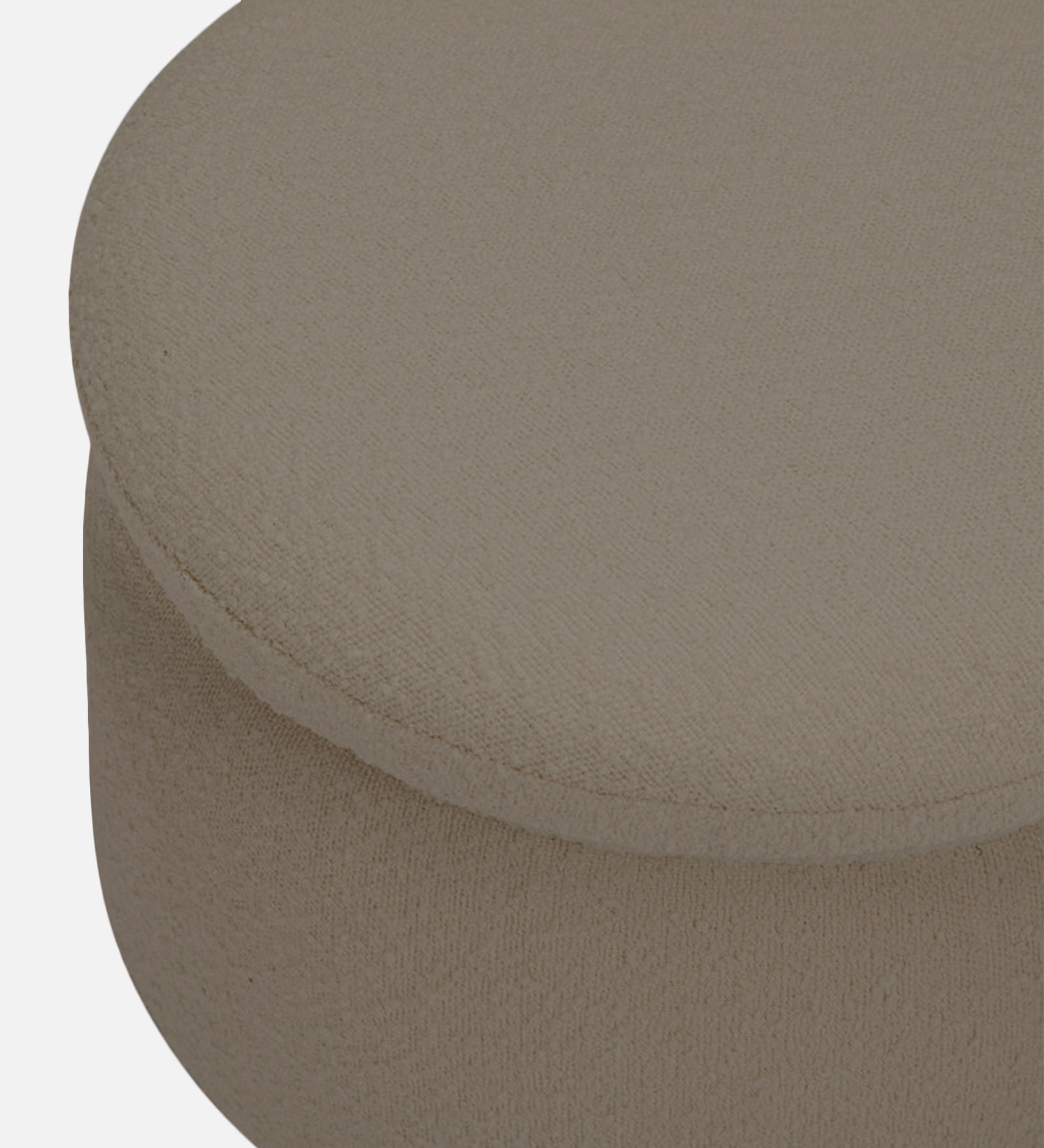 Noki Boucle Fabric Ottoman In Cement Beige Colour With Storage - Febonic Living