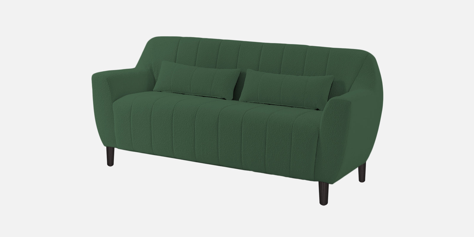 Nesco Boucle Fabric 2 Seater Sofa In Bottle Green Colour - Febonic Living