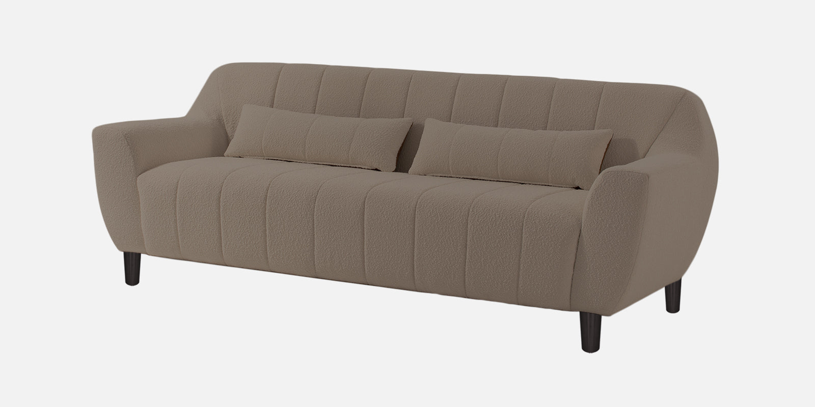 Nesco Boucle Fabric 3 Seater Sofa In Cement Beige Colour - Febonic Living