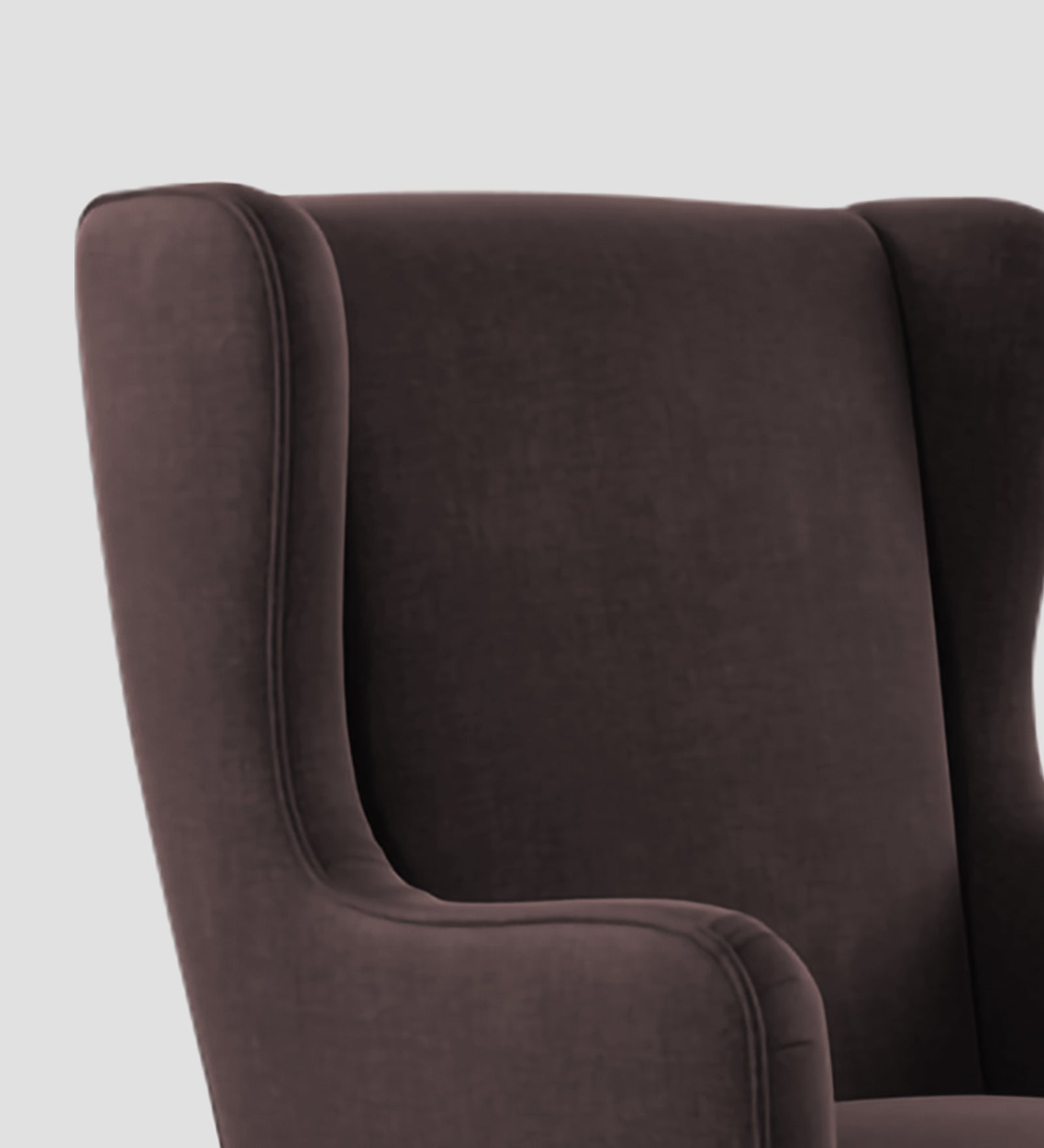 Suri Velvet Wing Chair In Mocha Brown Colour - Febonic Living