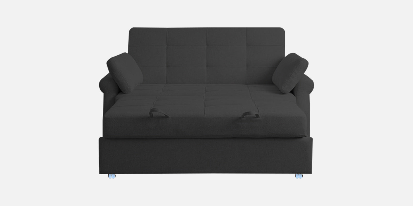 Fornia Fabric 3 Seater Pull Out Sofa Cum Bed In Charcoal Grey Colour - Febonic Living