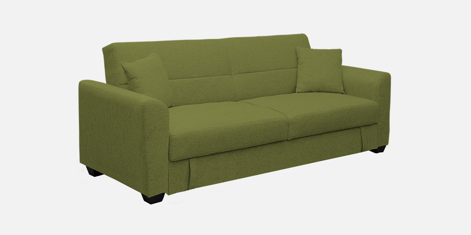 Bony Fabric 3 Seater Convertible Sofa Cum Bed In Lime Green Colour - Febonic Living