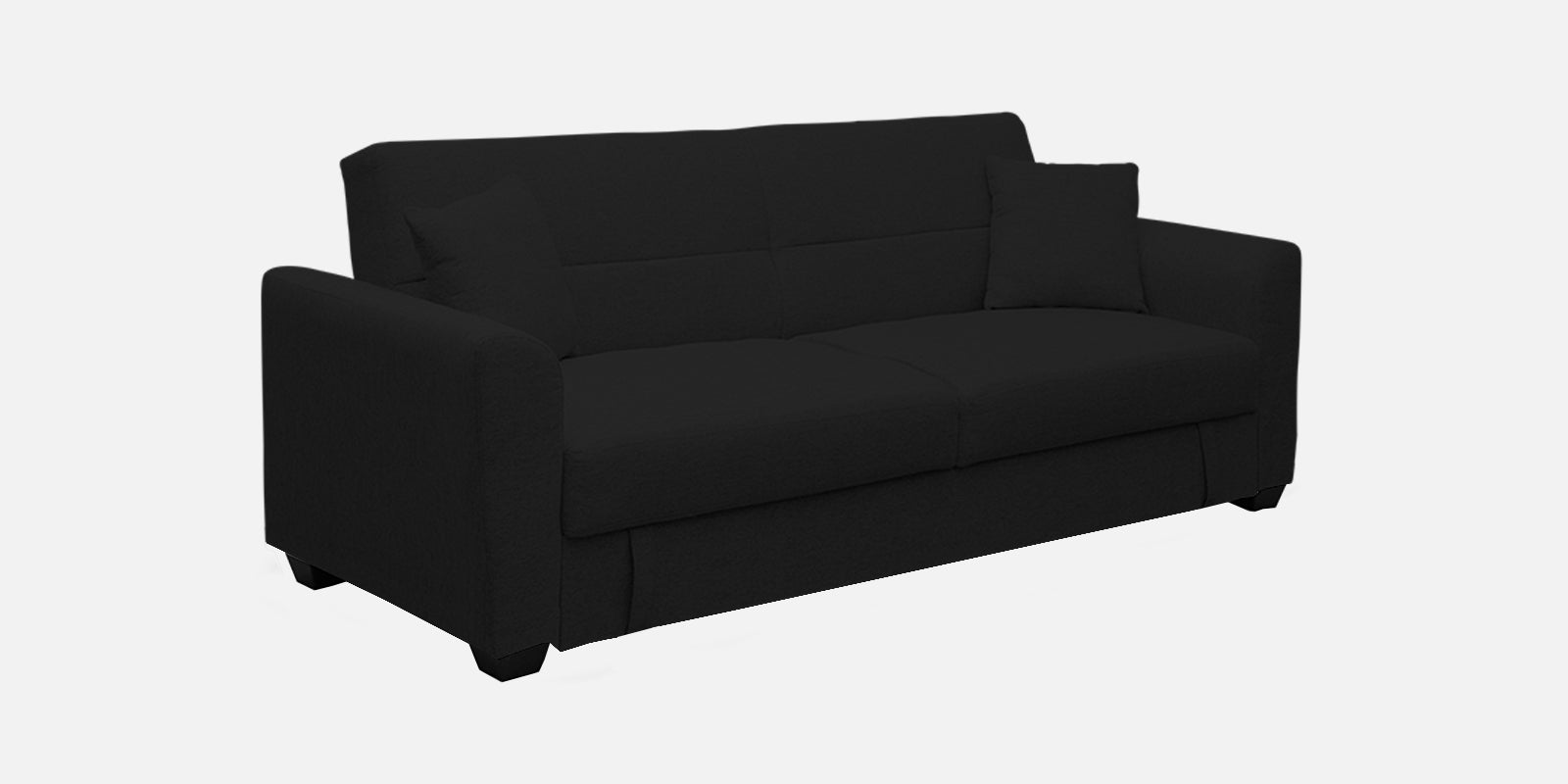 Bony Fabric 3 Seater Convertible Sofa Cum Bed In Heather Black Colour - Febonic Living