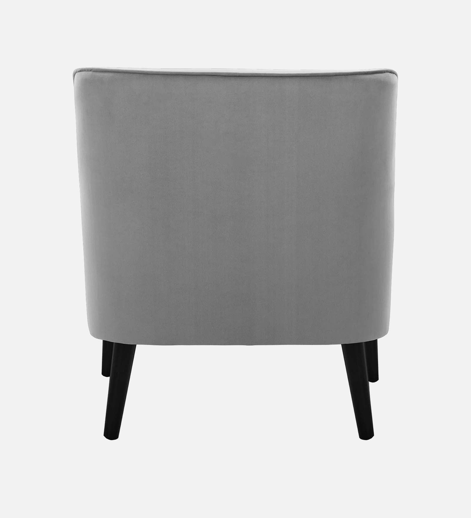 Ame Velvet Upholstered Arm Chair In concrete grey Colour - Febonic Living