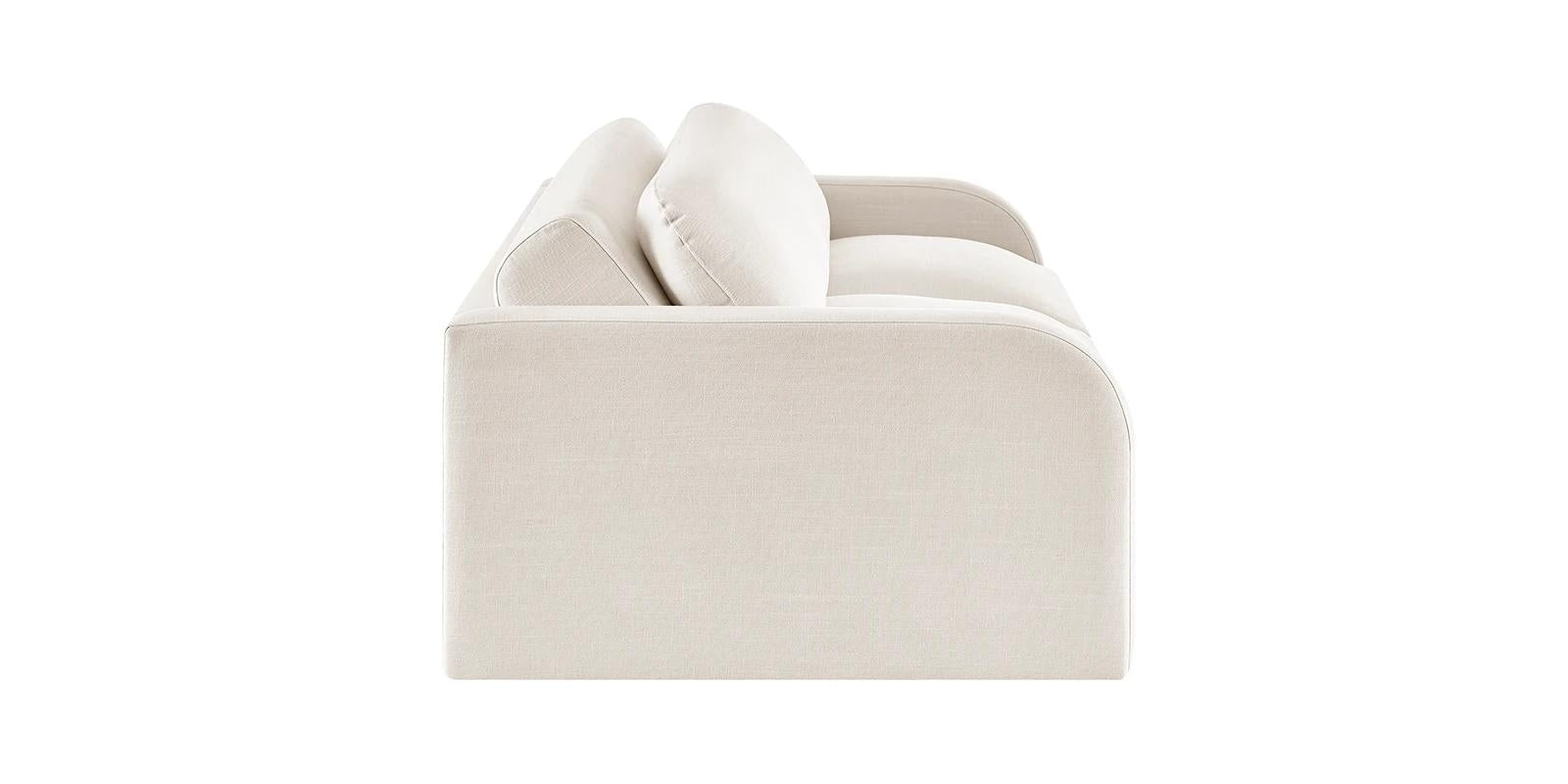 Rosa Fabric 3 Seater Foldable Sofa Cum Bed In Ivory Cream Colour - Febonic Living