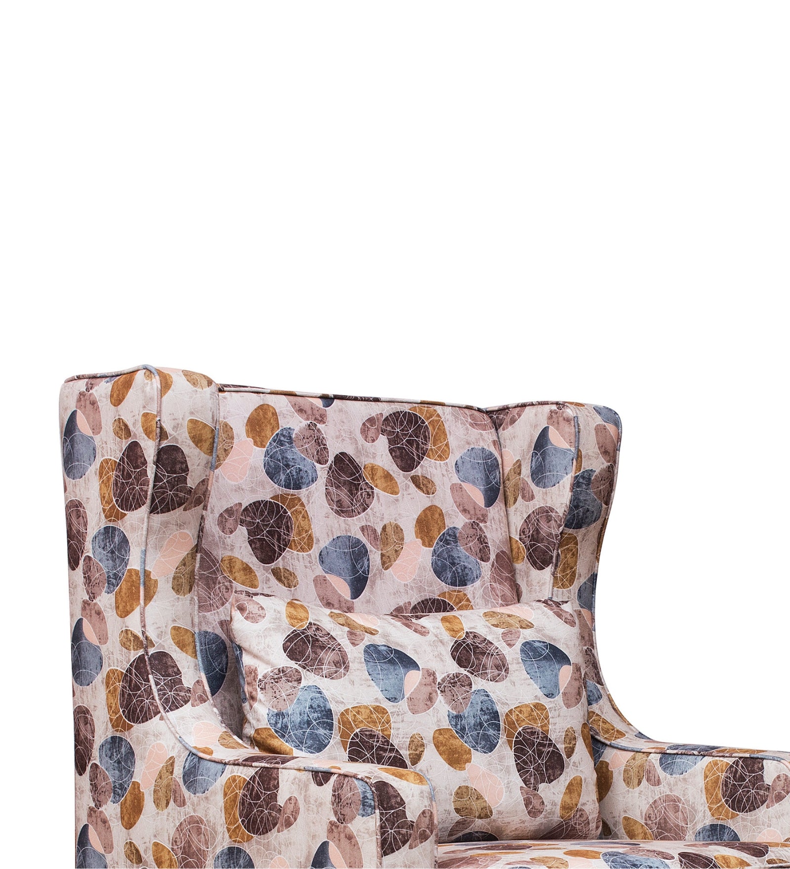 Peter Floral Print Fabric Wing Chair In Multi Colour - Febonic Living