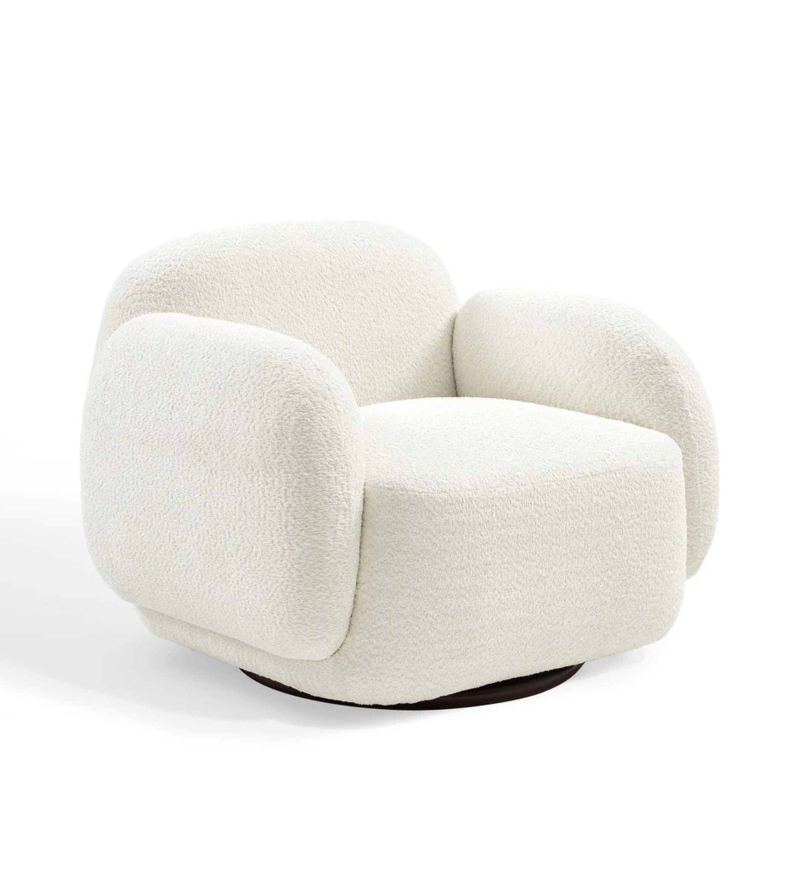 Murphy Fabric Swivel Chair in Ivory Cream Colour