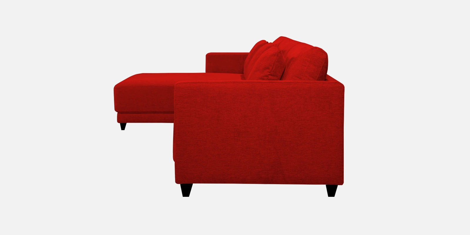 Kera Fabric RHS Sectional Sofa (3+Lounger) In Ruby Red Colour