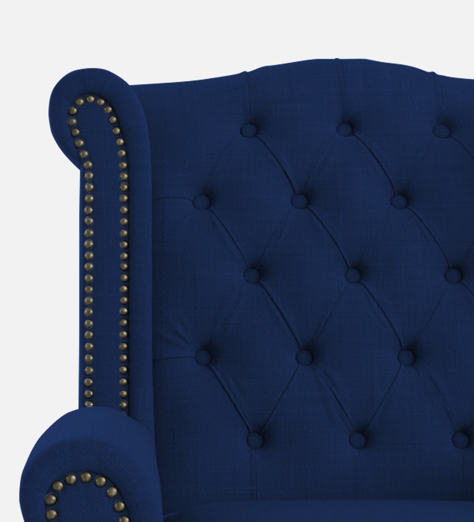 Nory Fabric Wing Chair In Royal Blue Colour - Febonic Living