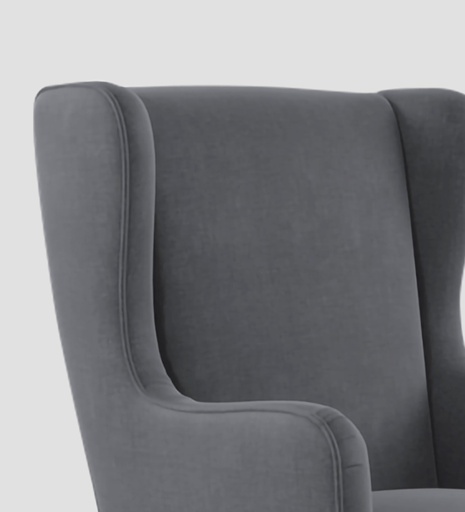 Suri Velvet Wing Chair In Pubble Grey Colour - Febonic Living