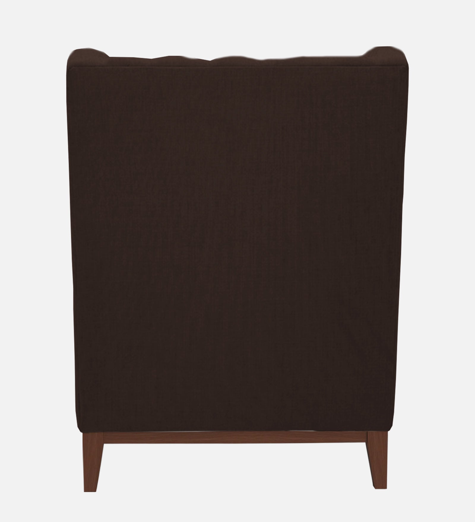 Kuchi Fabric Wing Chair In Coffee Brown Colour - Febonic Living