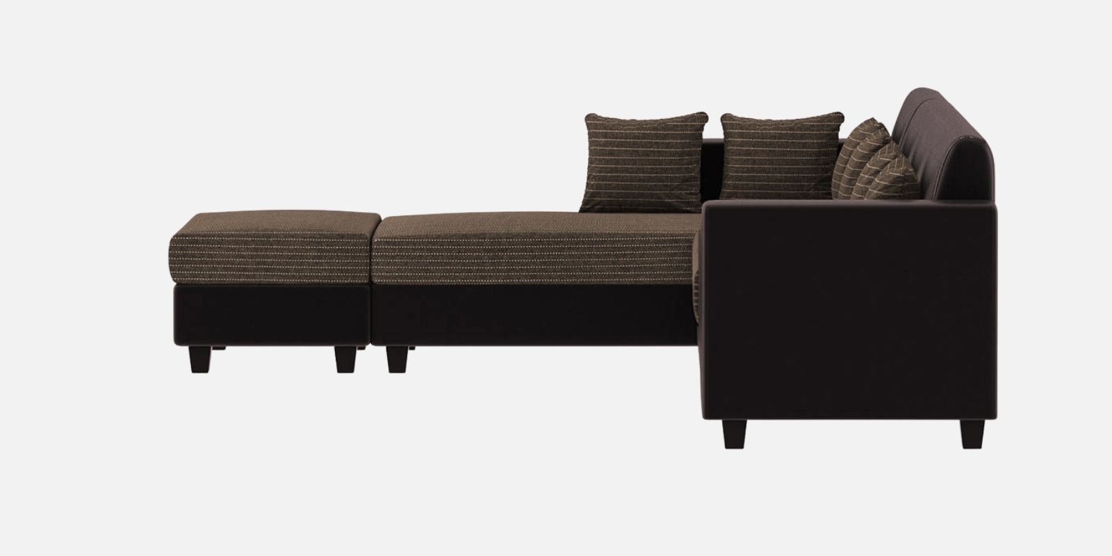 Baley Fabric RHS Sectional Sofa (3+Lounger) In Lama Brown Colour - Febonic Living