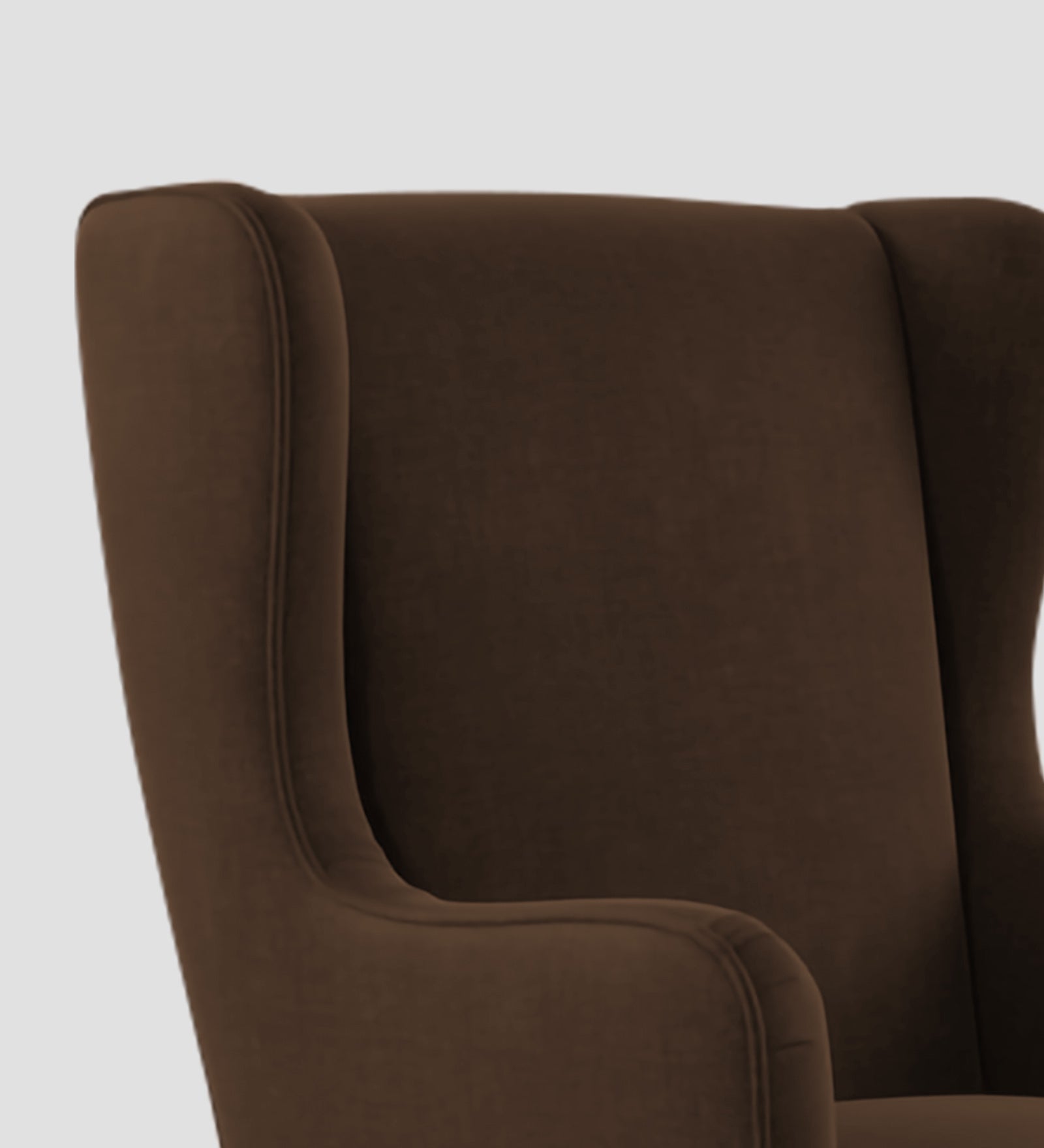 Suri Velvet Wing Chair In Cholocate Brown Colour - Febonic Living