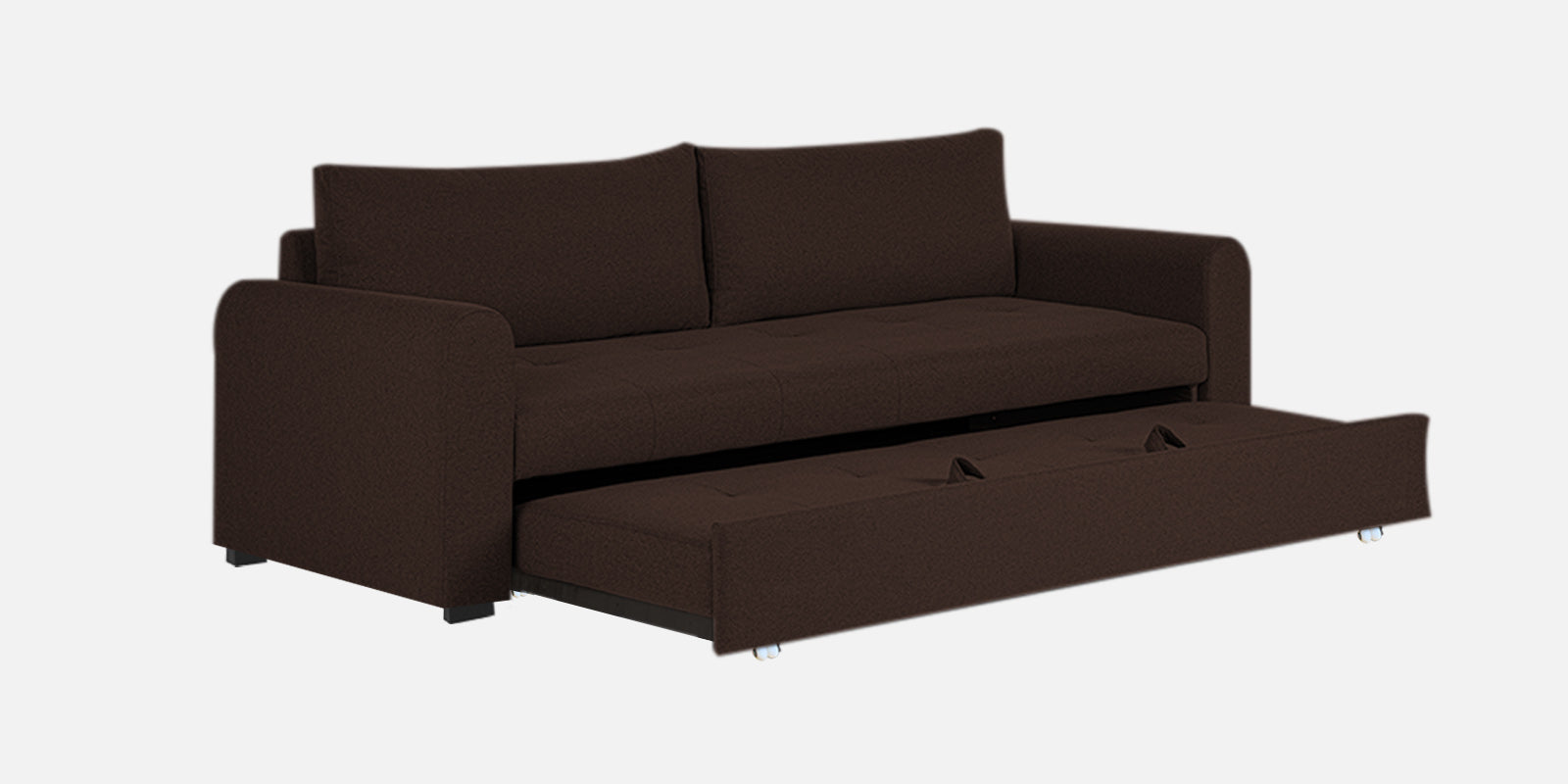 Sigma Fabric 3 Seater Pull Out Sofa Cum Bed In Coffee Brown Colour - Febonic Living