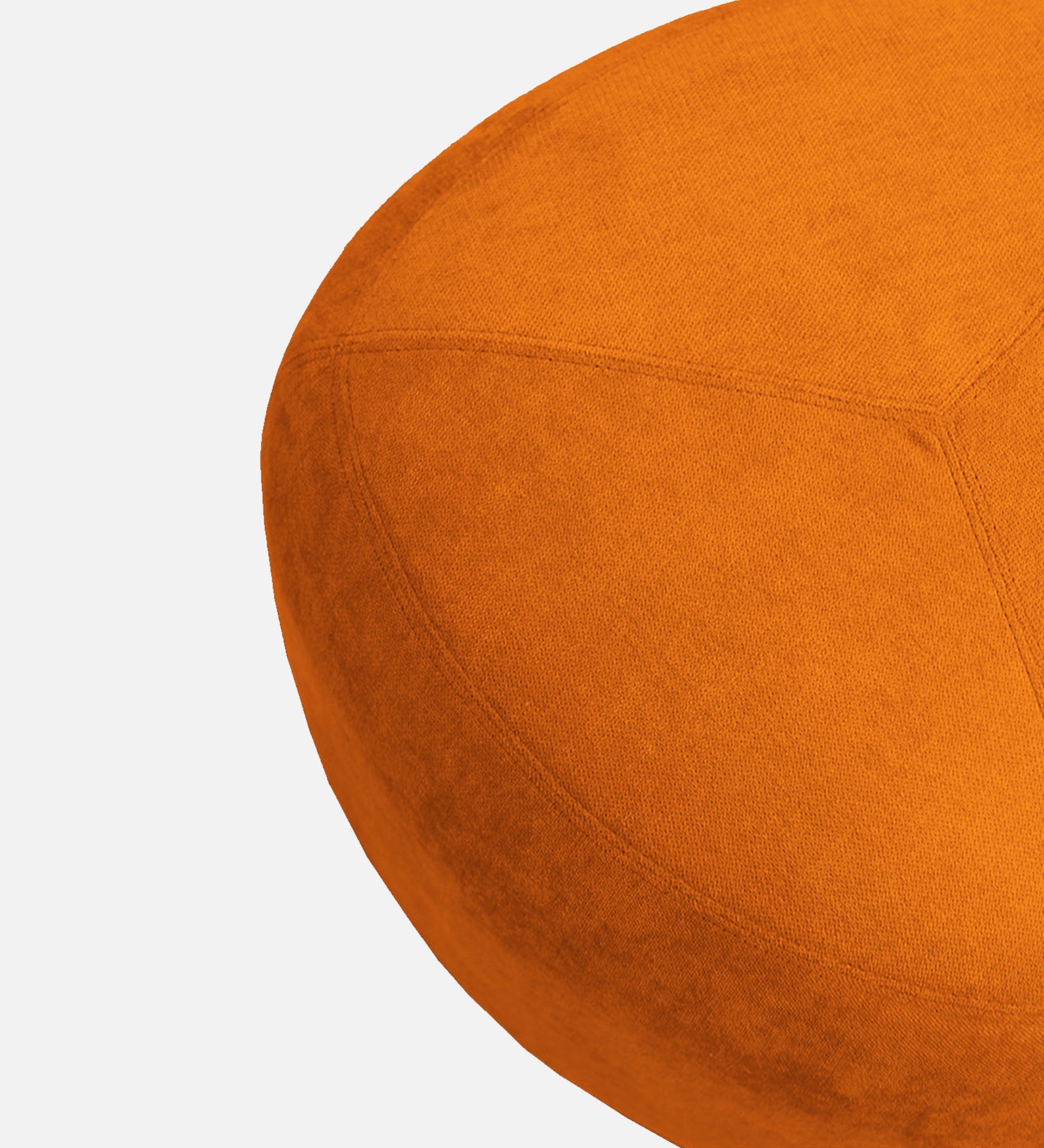 Keori Fabric Pouffe In Vivid Orange Colour - Febonic Living