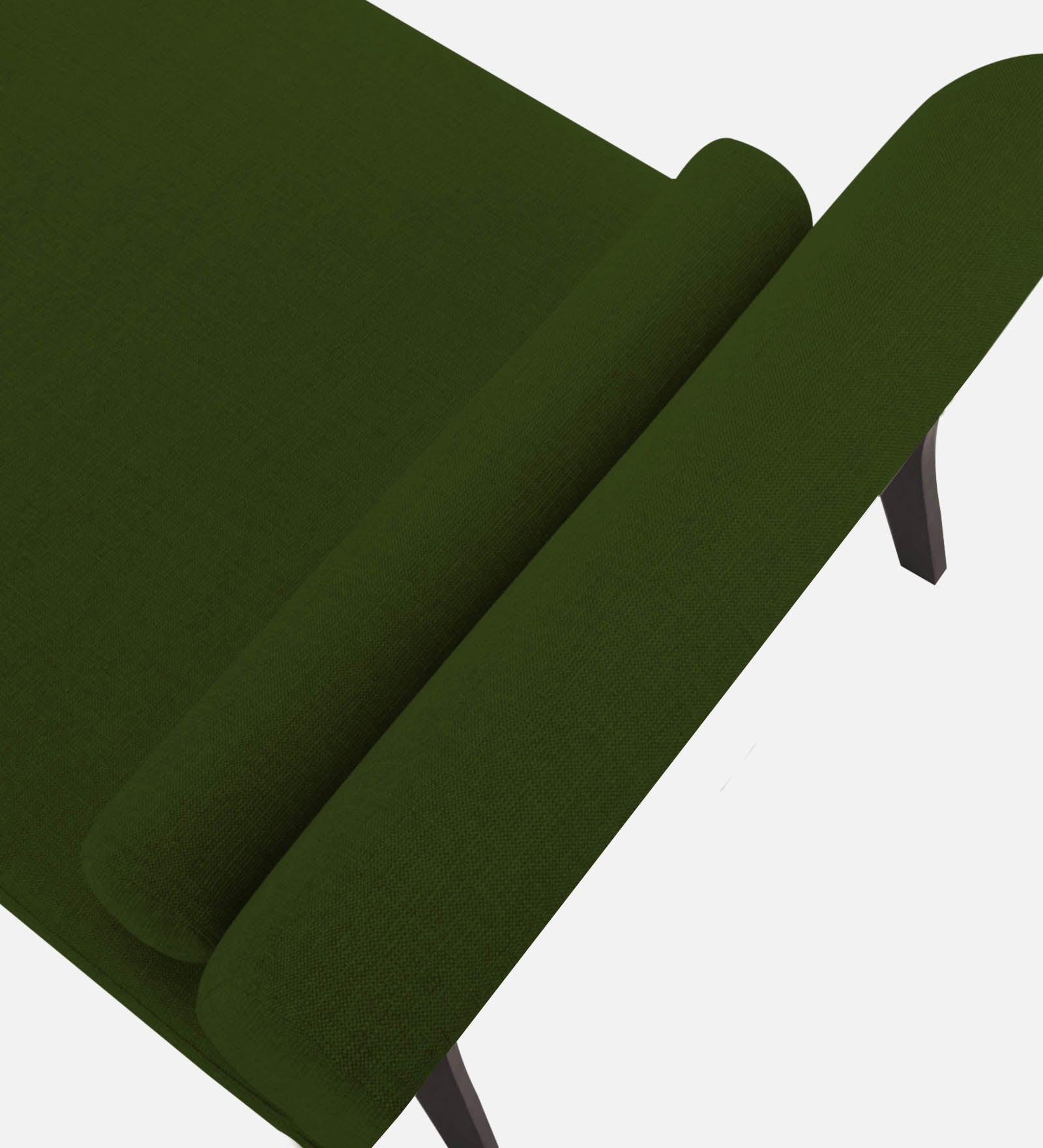 Noce Fabric Armless Chaise Lounger In Olive Green Colour - Febonic Living