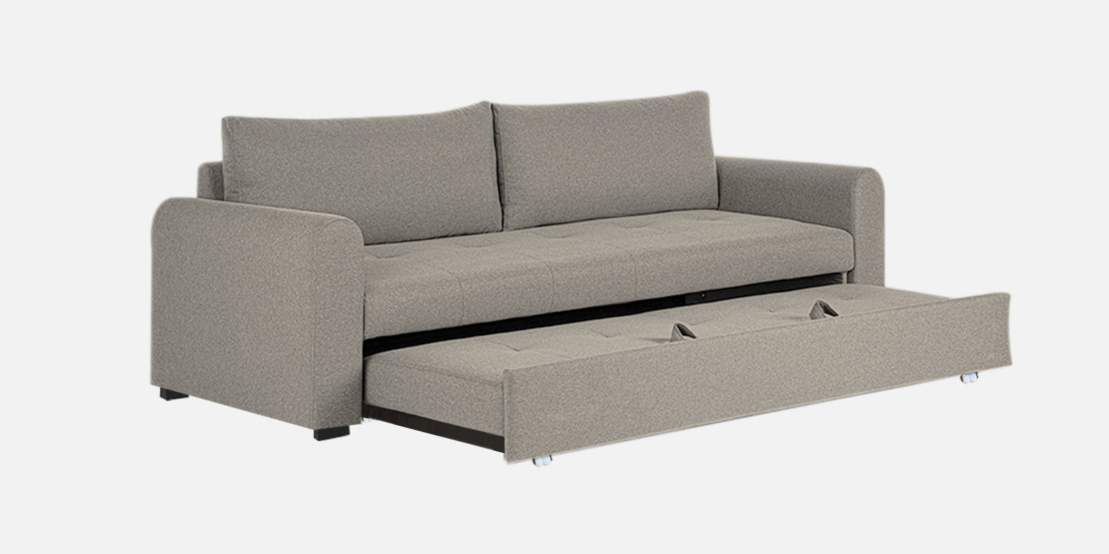 Sigma Fabric 3 Seater Pull Out Sofa Cum Bed In Ash Grey Colour - Febonic Living
