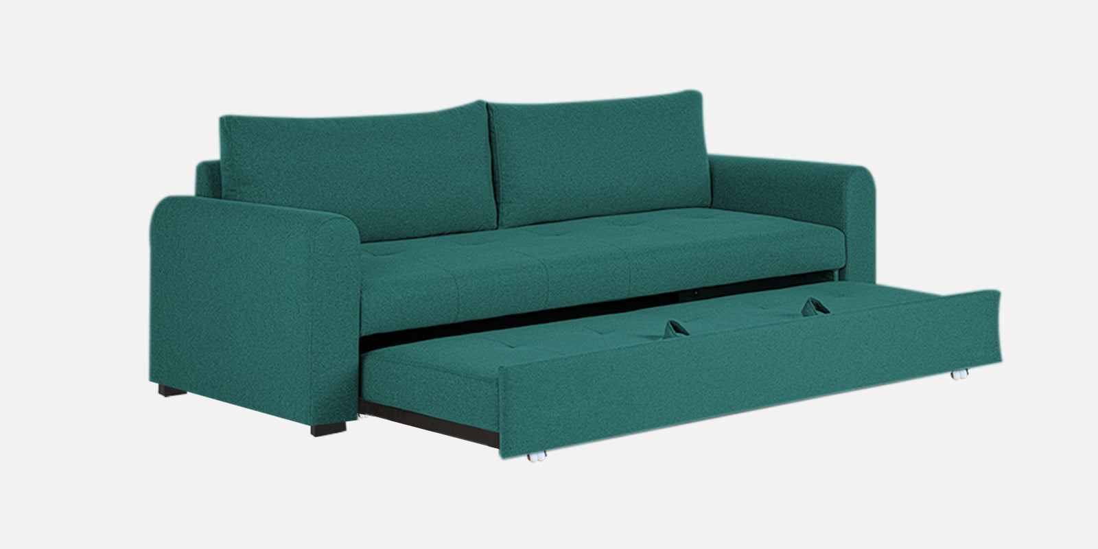 Sigma Fabric 3 Seater Pull Out Sofa Cum Bed In Sea Green Colour - Febonic Living