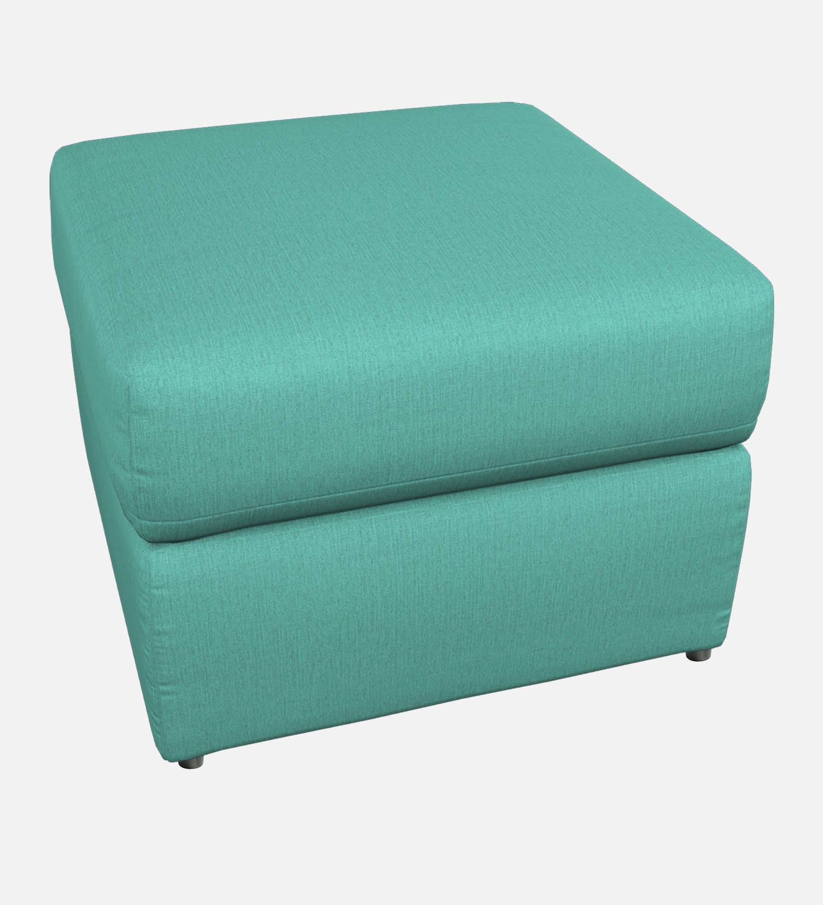 Penny Fabric Ottoman In Aqua Blue Colour With Storage - Febonic Living