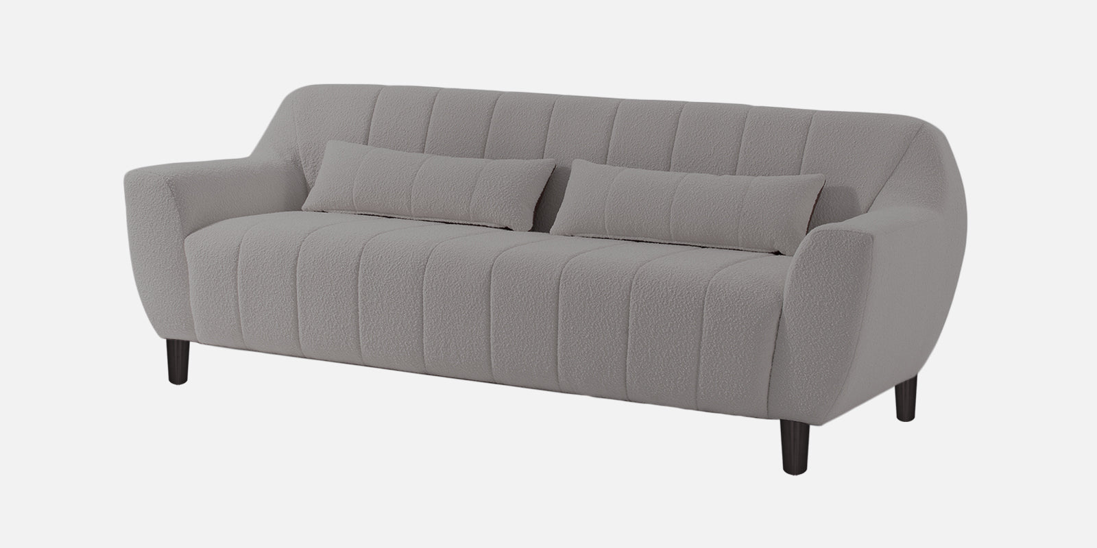 Nesco Boucle Fabric 3 Seater Sofa In Sweden Gary Colour - Febonic Living