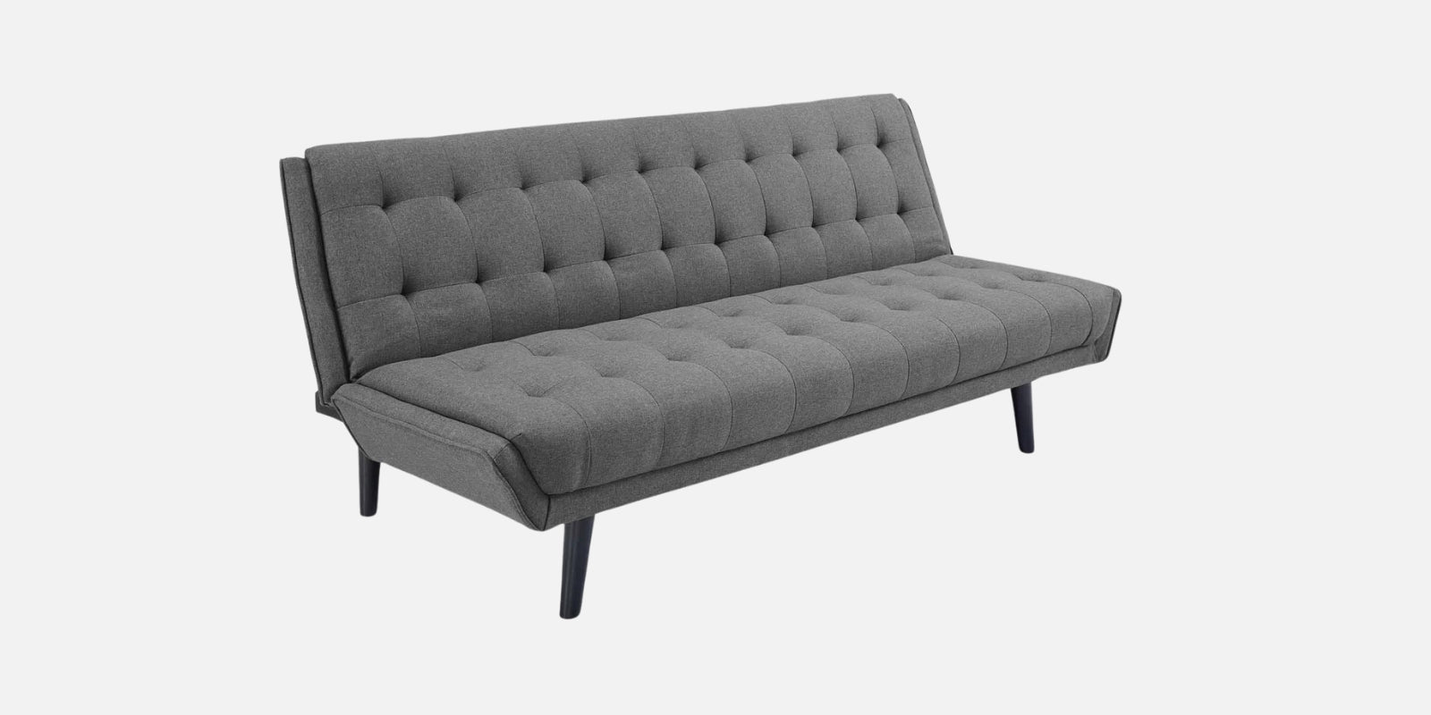 Saso Fabric 3 Seater Convertible Sofa Cum Bed In Charcoal Grey - Febonic Living