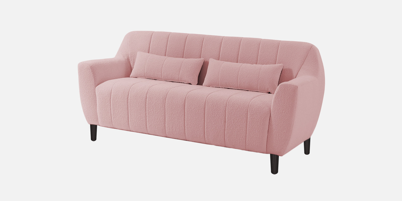 Nesco Boucle Fabric 2 Seater Sofa in Basi Pinc Colour
