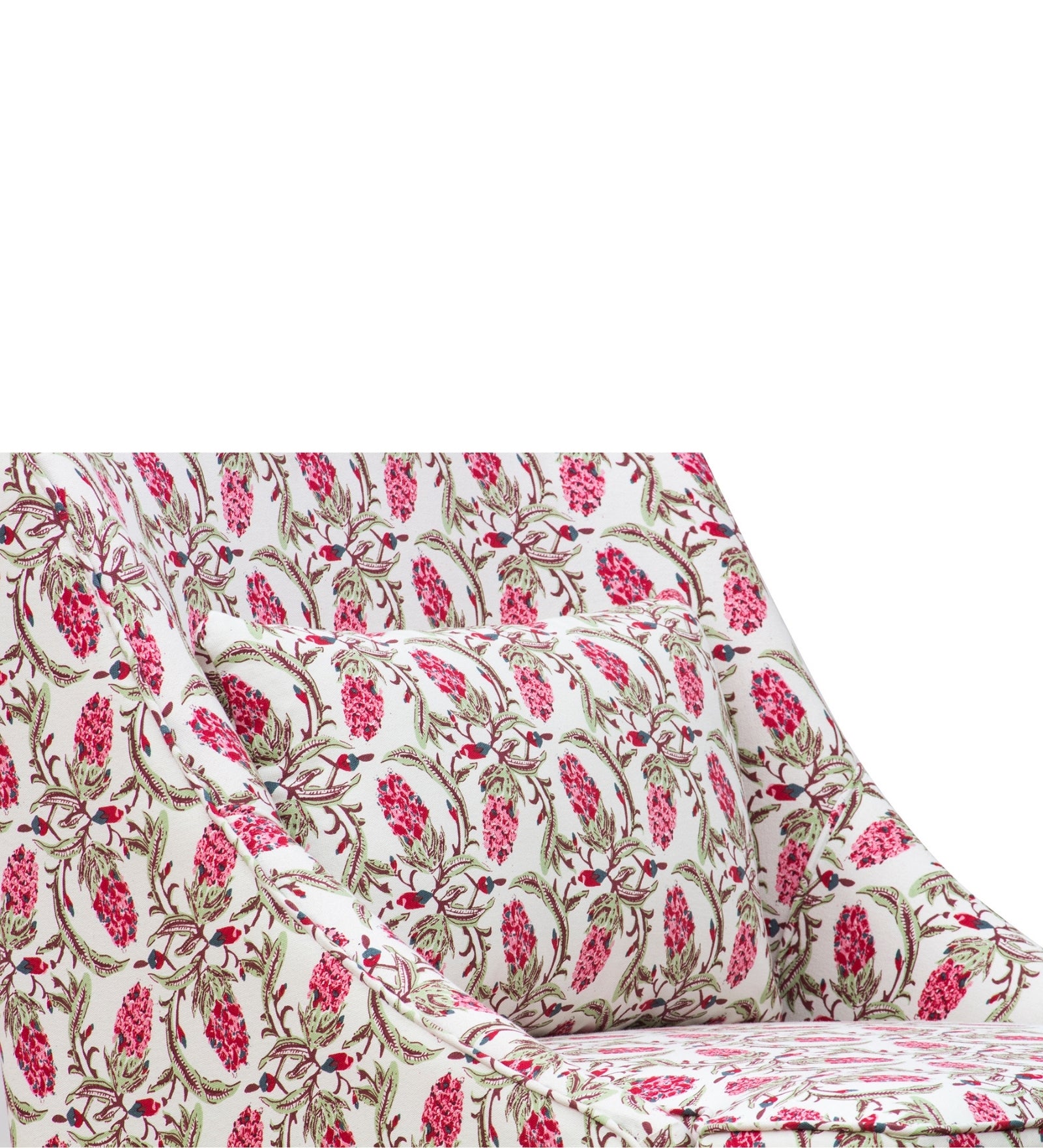 Moly Floral Print Fabric Accent Chair in Multi Colour - Febonic Living