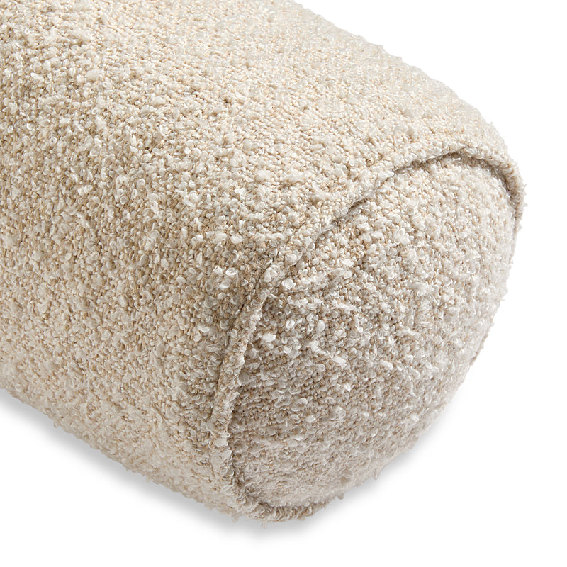 Verba Boucle Bolster Pillow In Shell White Colour (Set of 2) - Febonic Living