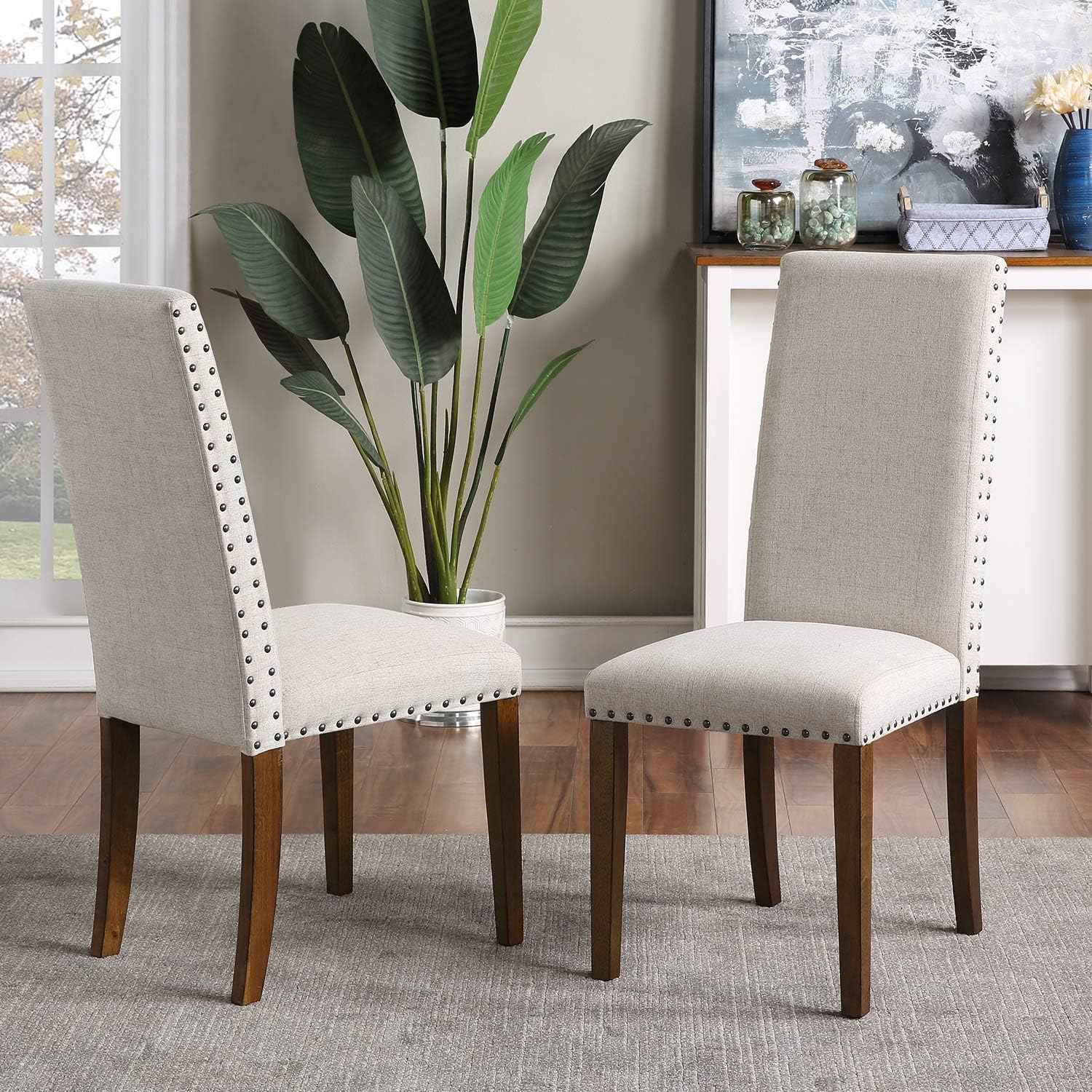 Coaster Fabric Dining Chair In Ivory Cream Colour - Febonic Living
